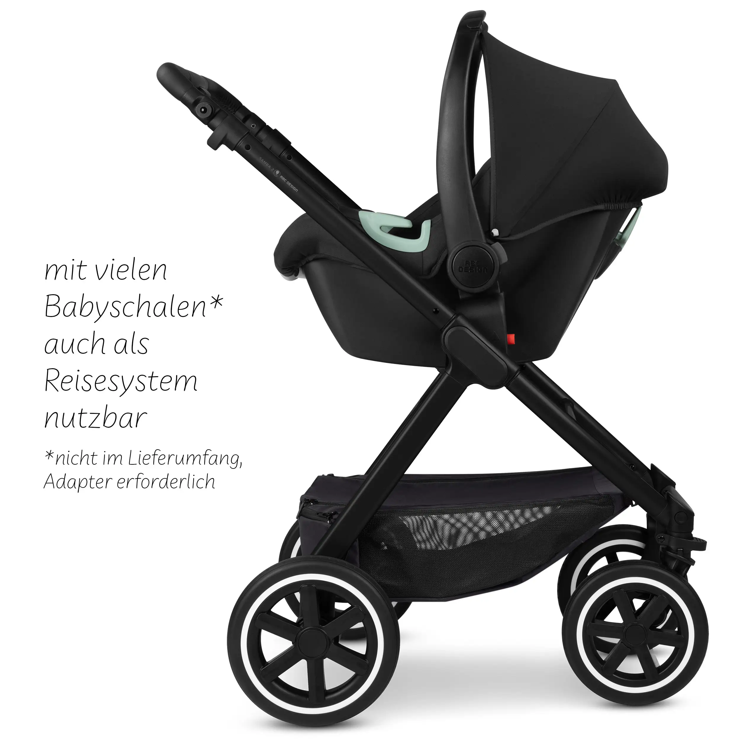 Travel-Set Samba 2 inkl. Babyschale Maxi Cosi Pebble 360 Pro 2 - Coal