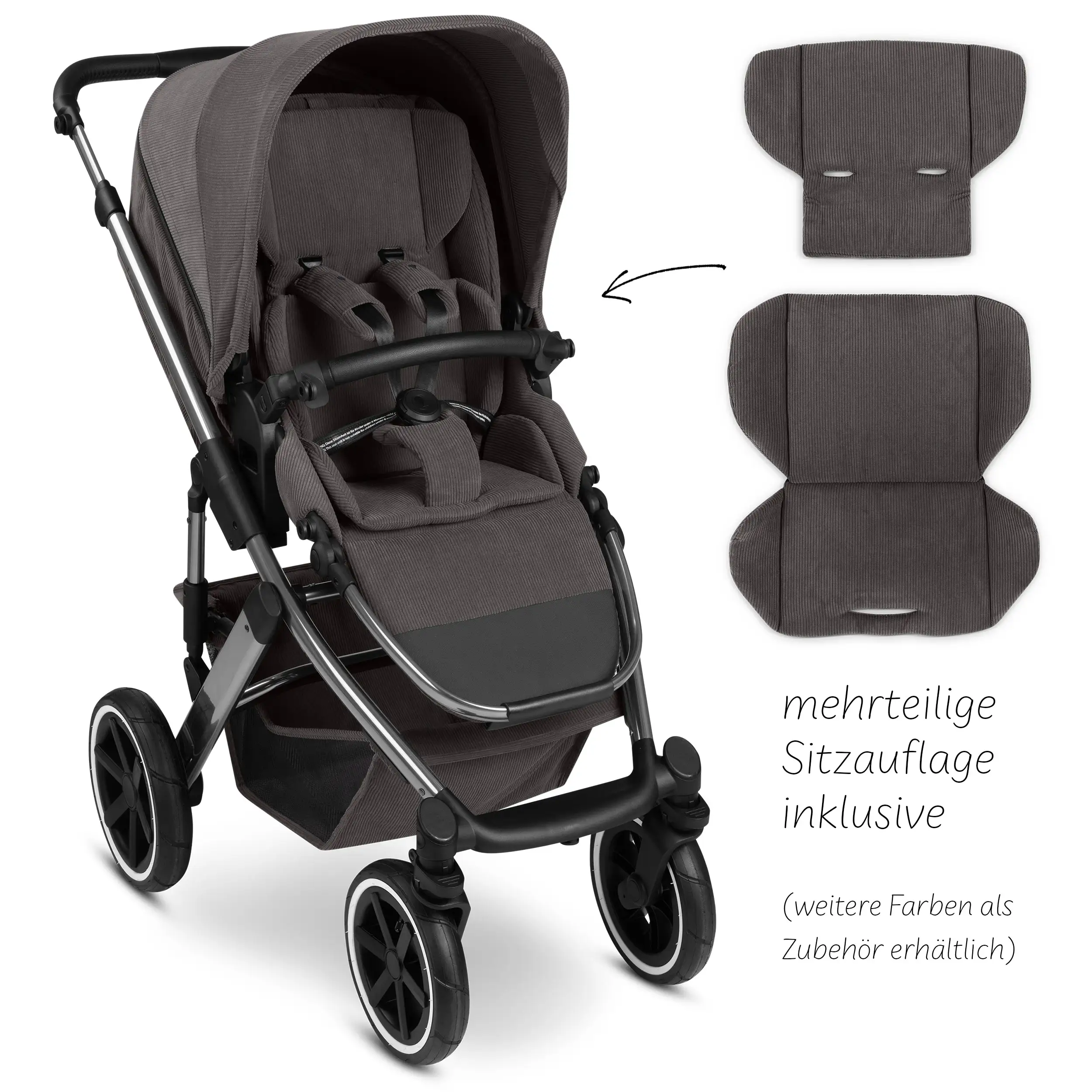 Kombi-Kinderwagen Salsa 5 Air inkl. Winterfußsack & Wickeltasche - Almond