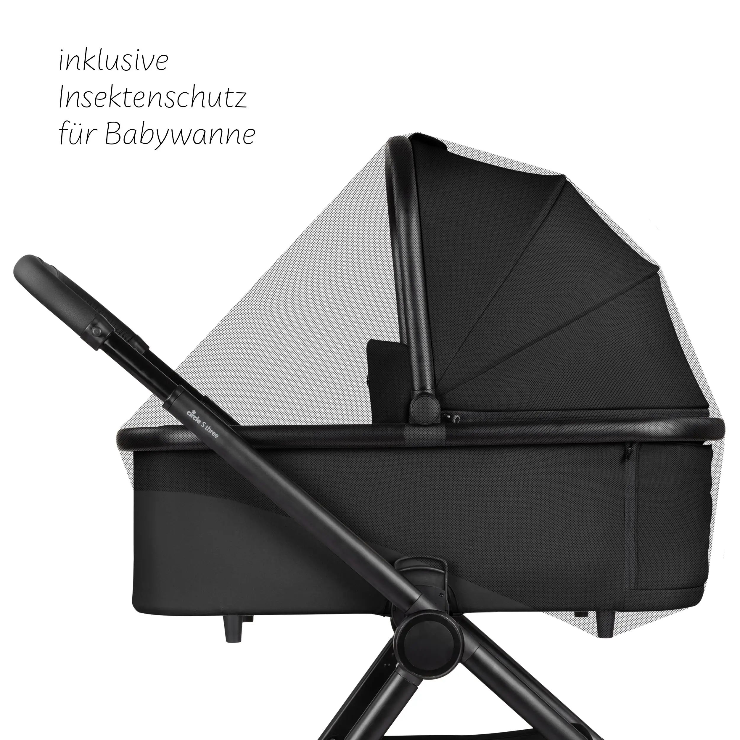 Zubehör Set Kinderwagen - Wickeltasche, Winterfußsack, Regenschutz & Moskitonetz - Black