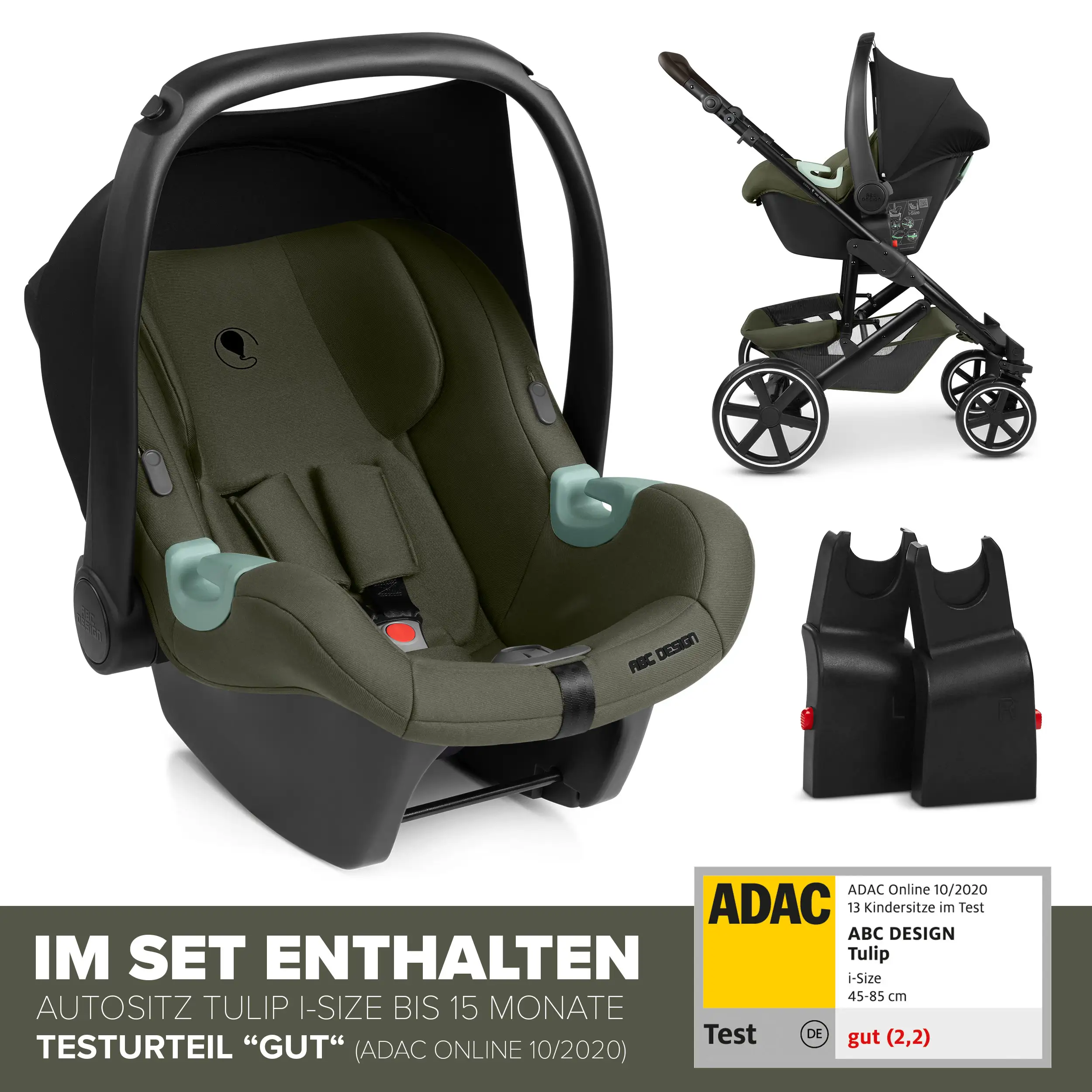 3in1-Kinderwagen-Set Sierra - Pea