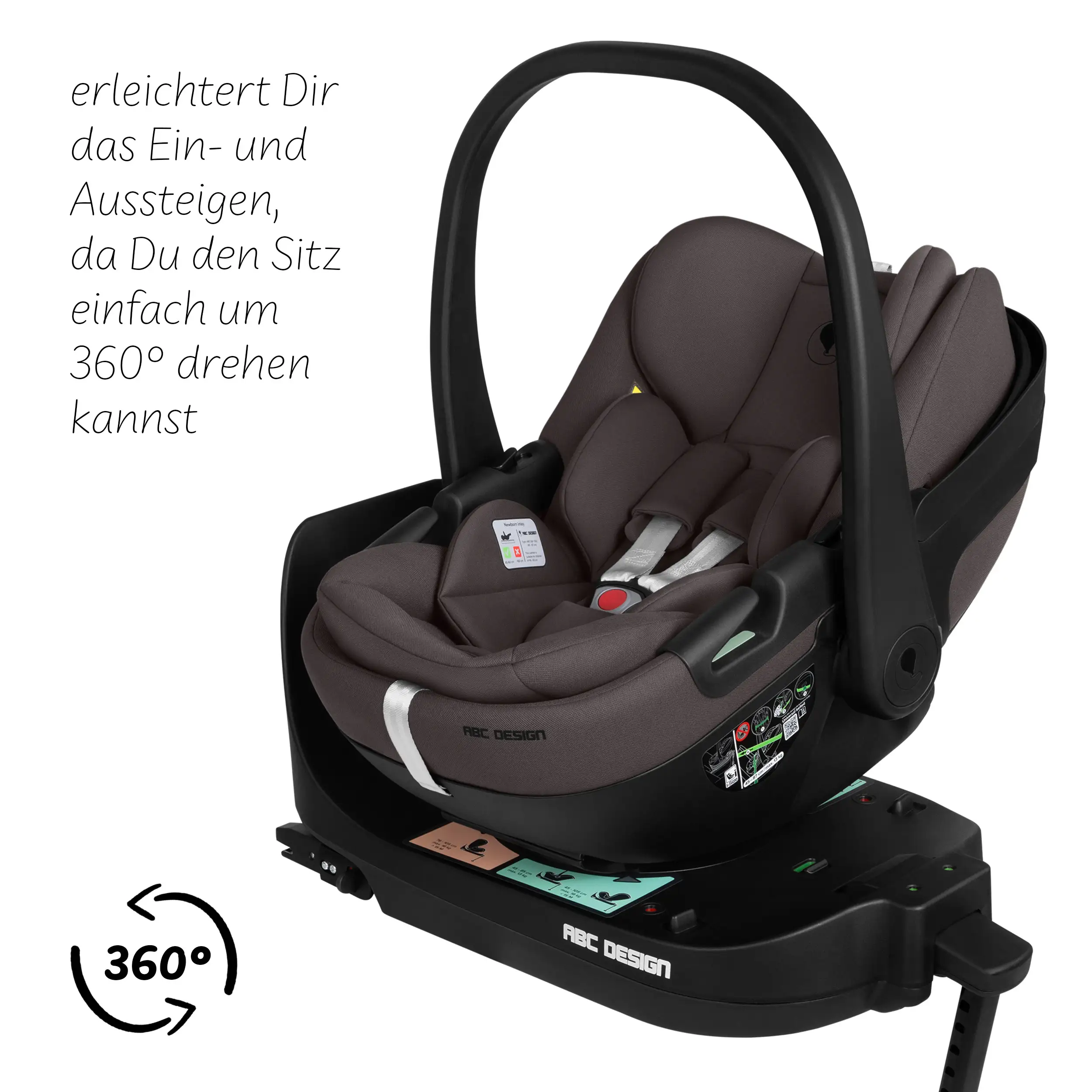 Coque auto Calla i-Size avec position allongée, base ISOFIX rotative Root incluse