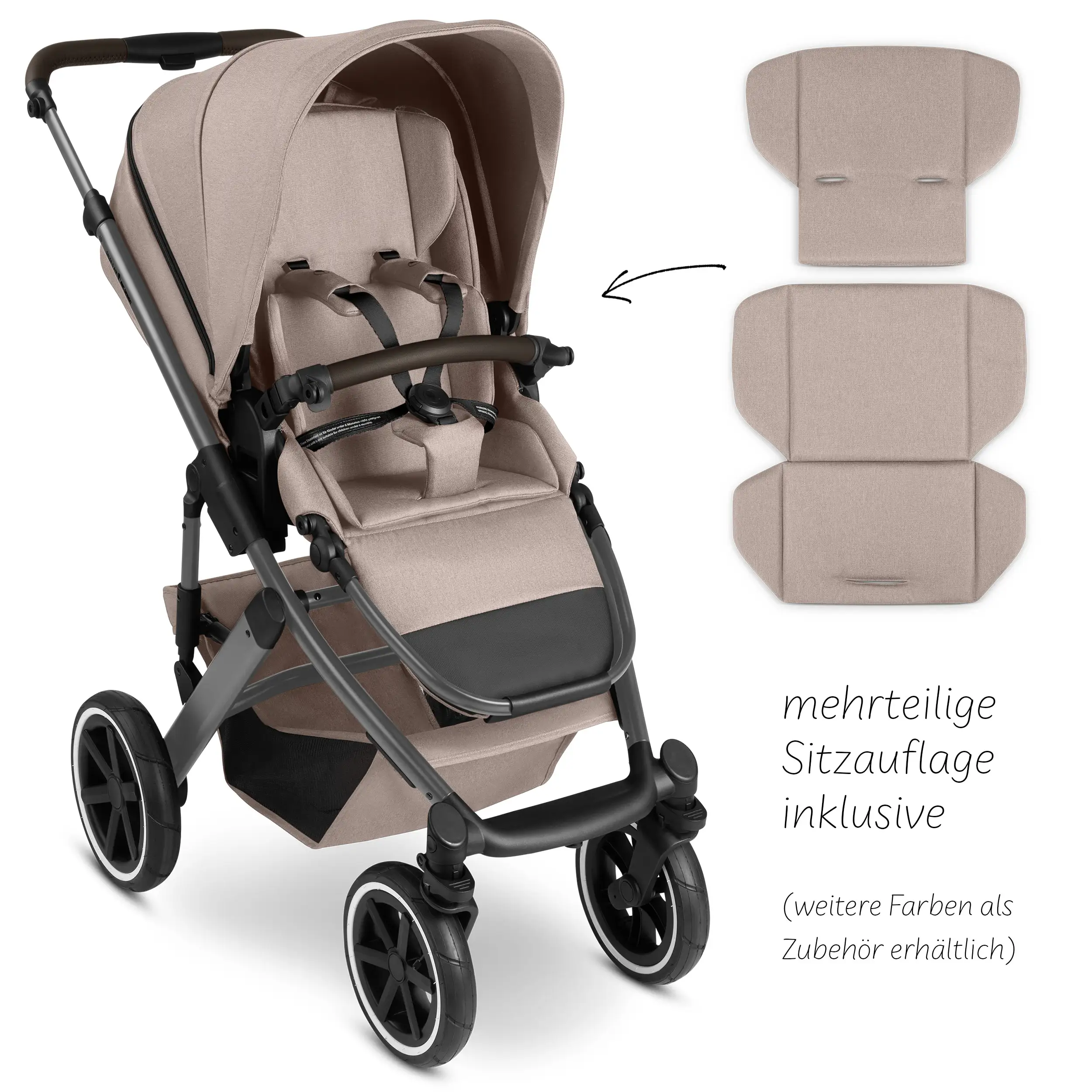 3in1-Kinderwagen-Set Salsa 5 Air inkl. Babyschale Calla mit Liegefunktion - Camel