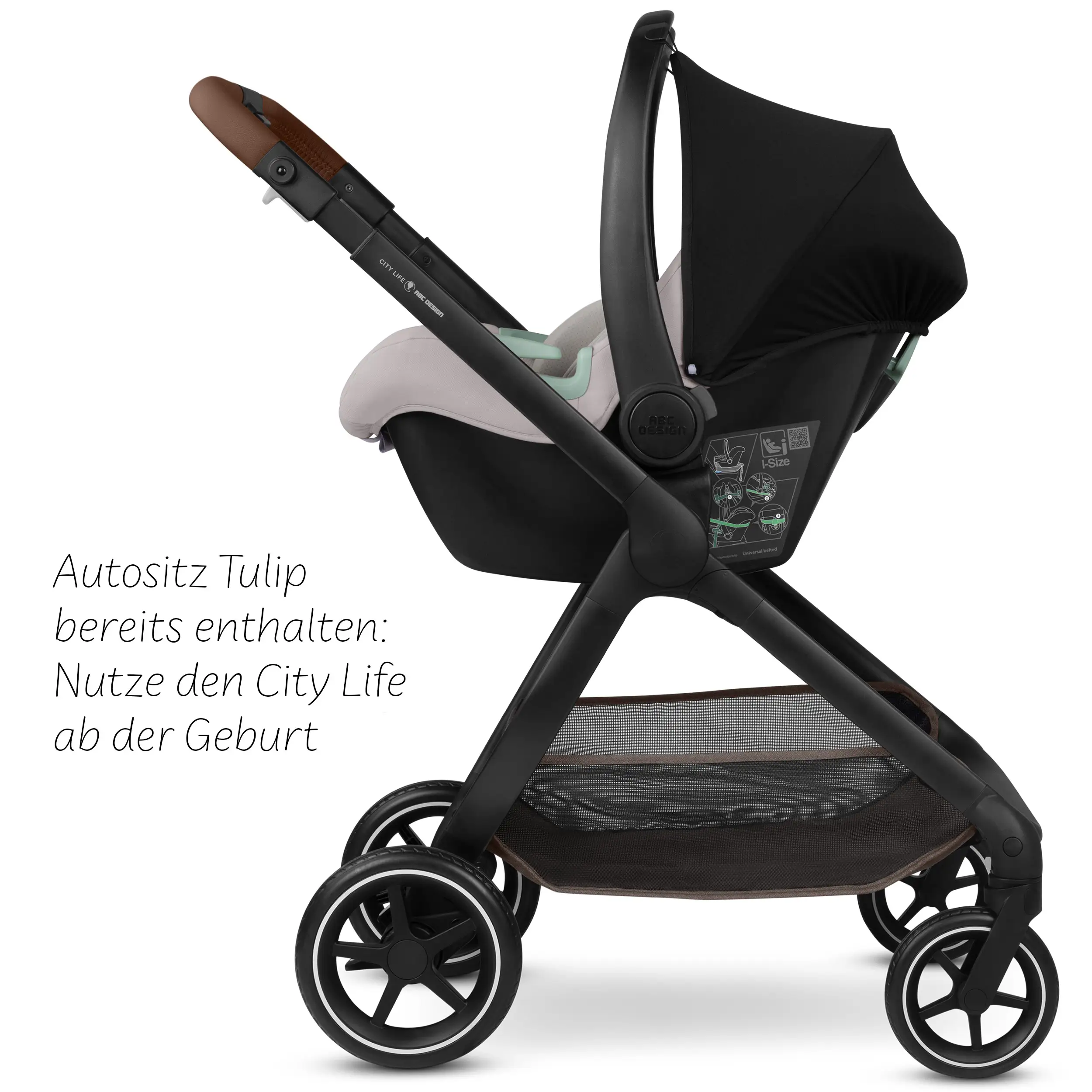 4in1-Kinderwagen-Set City Life inkl. Isofix Base - Nature