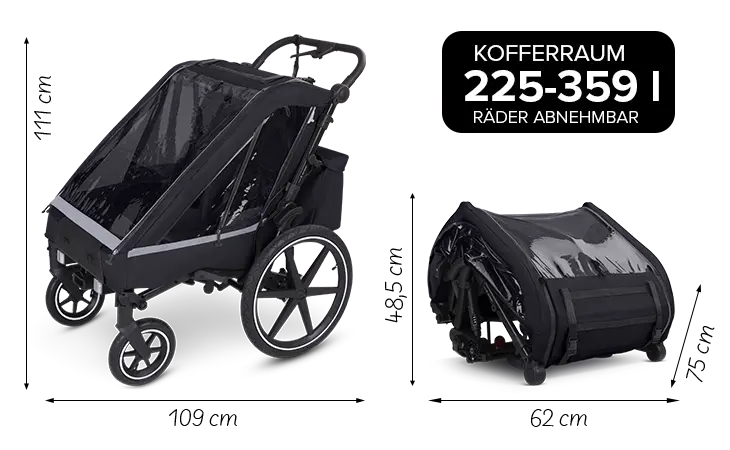 ABC Design Fahrradanhänger Tour Abmessungen