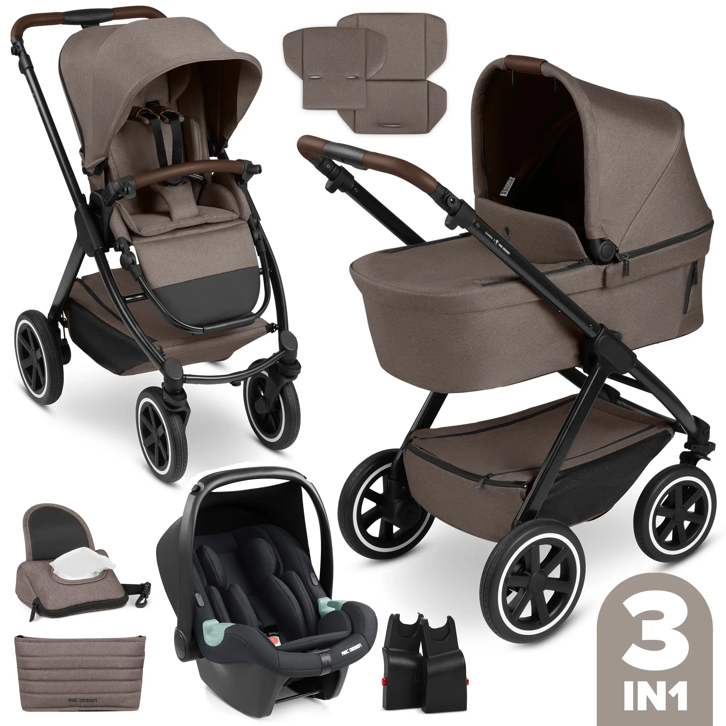 3in1-Kinderwagen-Set Samba 2 - Nature