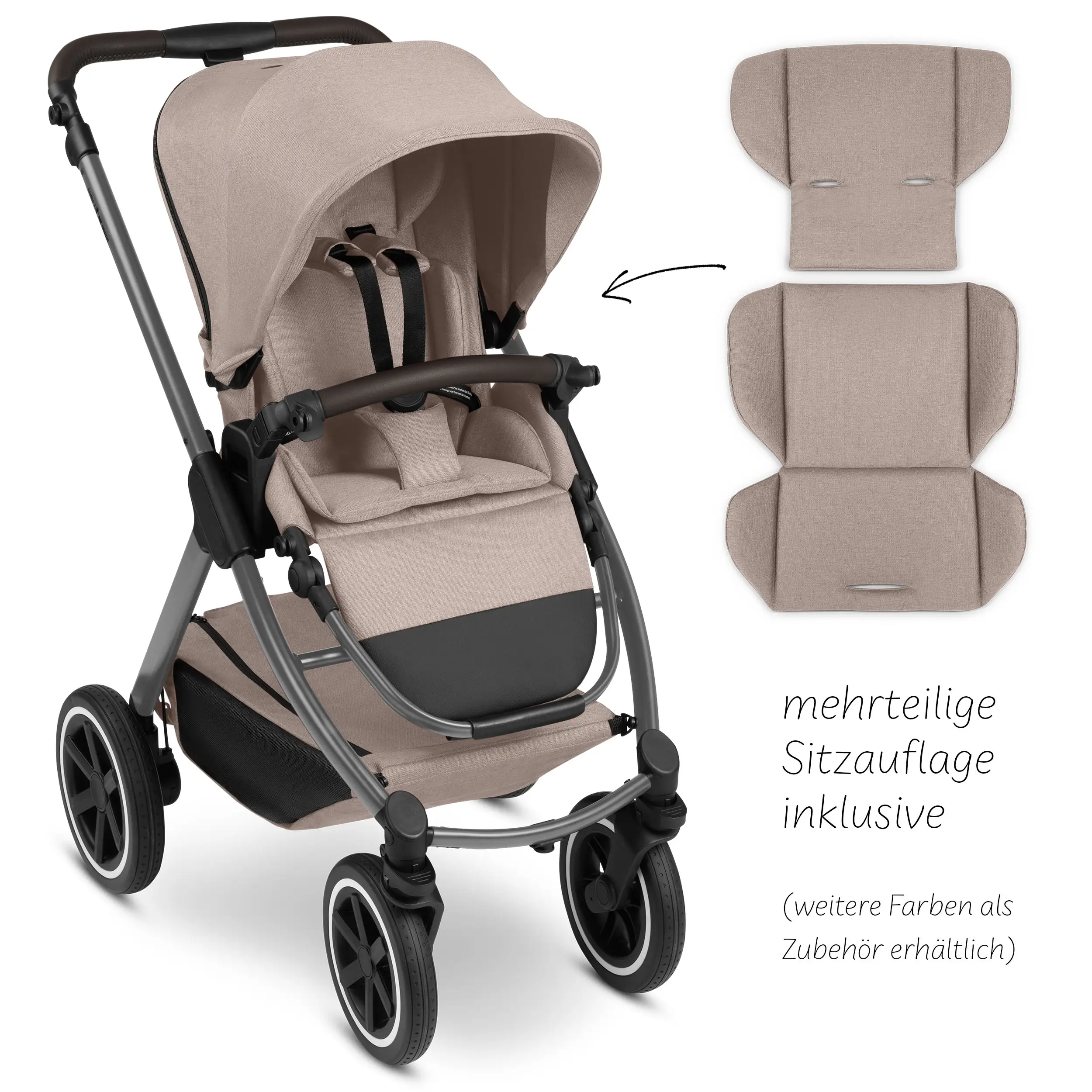 3in1-Kinderwagen-Set Samba 2 inkl. Babyschale Calla mit Liegefunktion - Camel