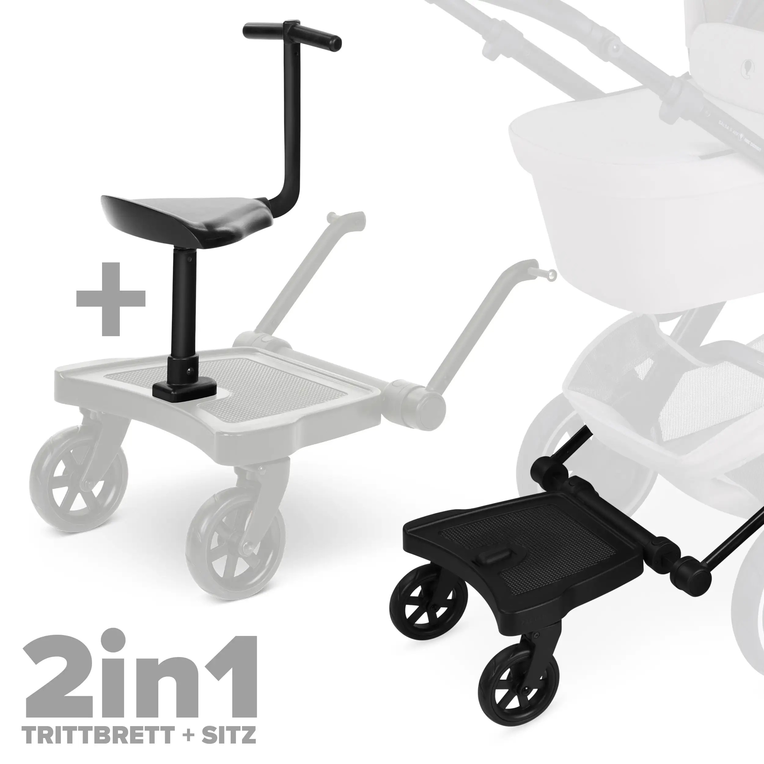 Trittbrett Kiddie Ride On 2 Set inkl. Sitz