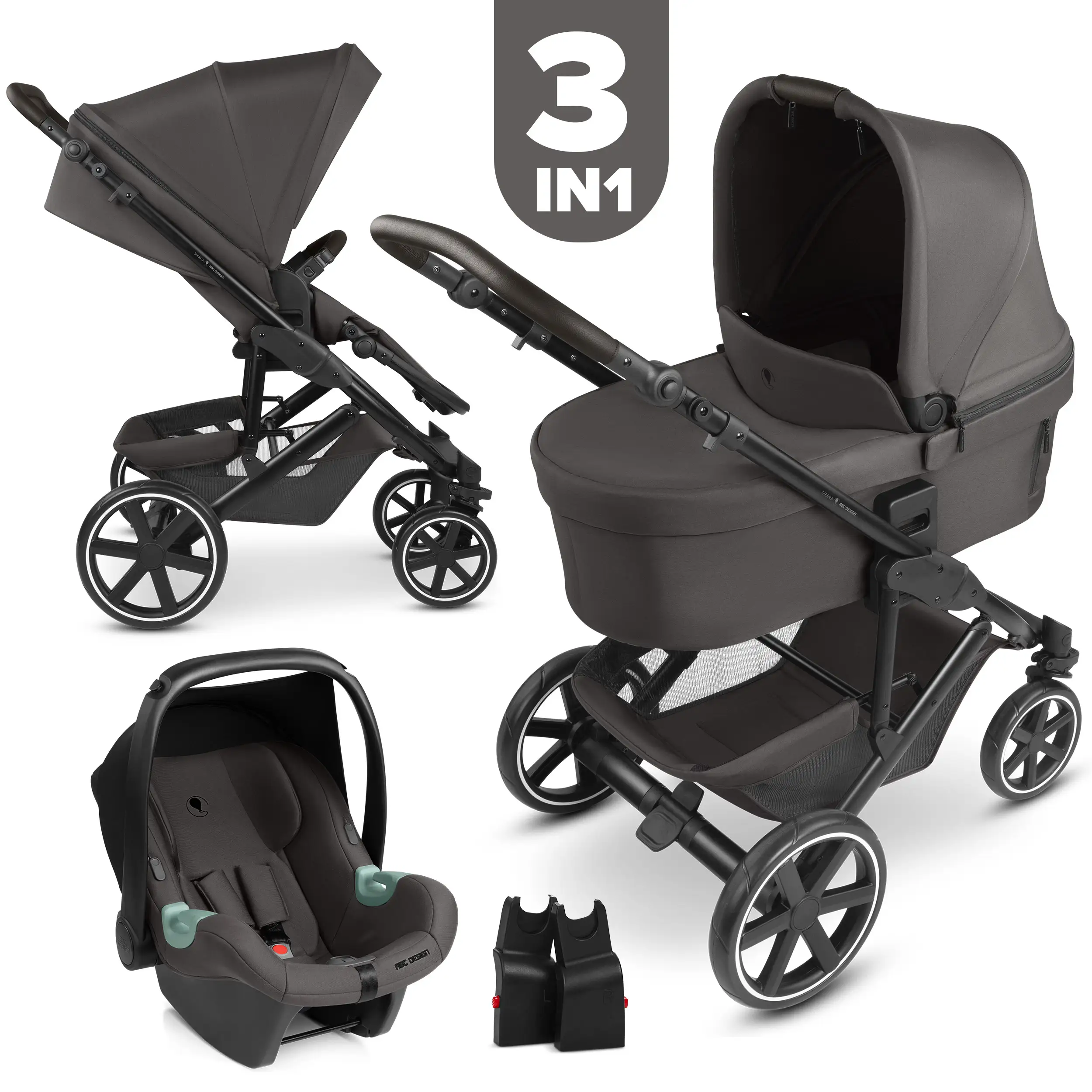 3in1-Kinderwagen-Set Sierra - Nut