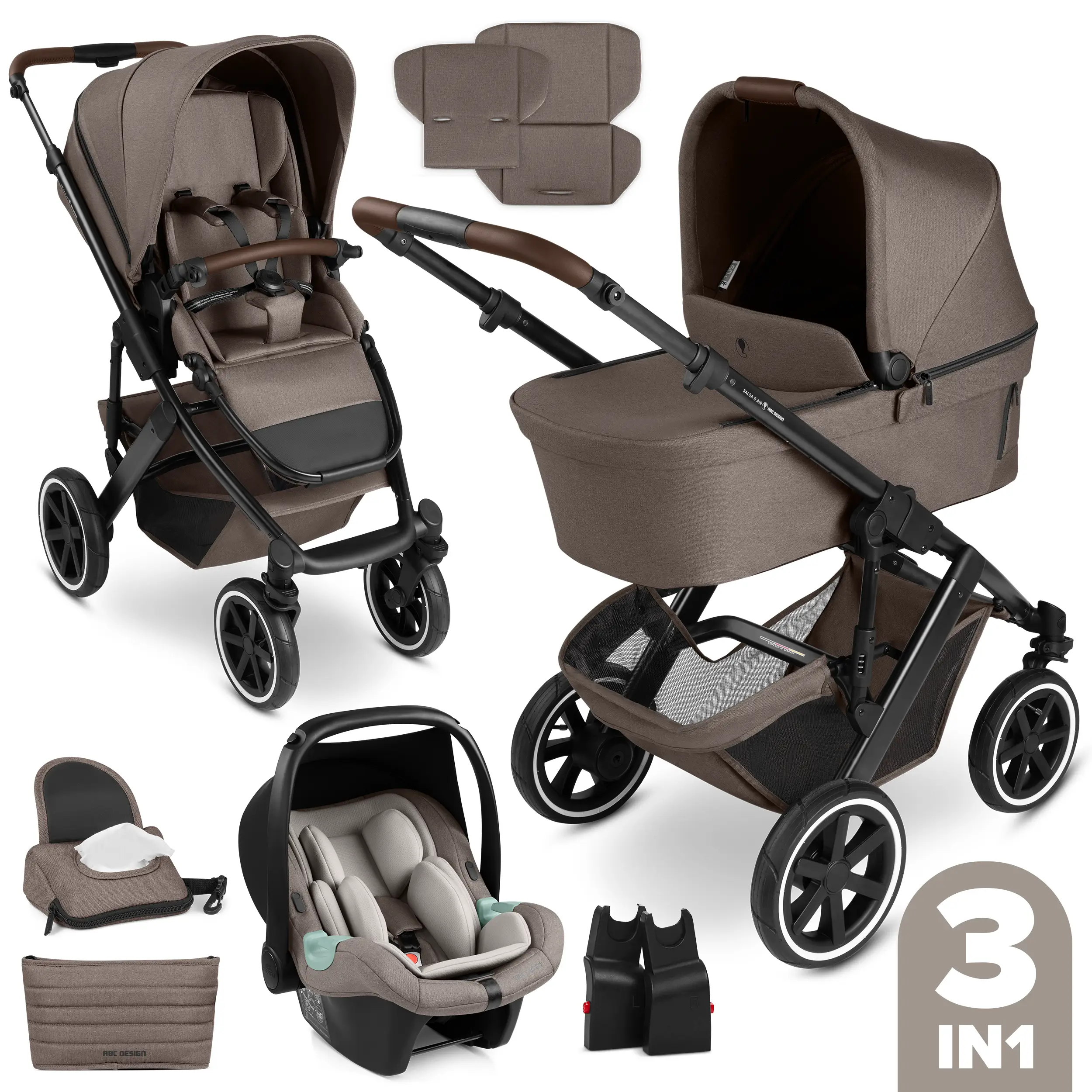 3in1 Kinderwagen-Set Salsa 5 Air - Nature