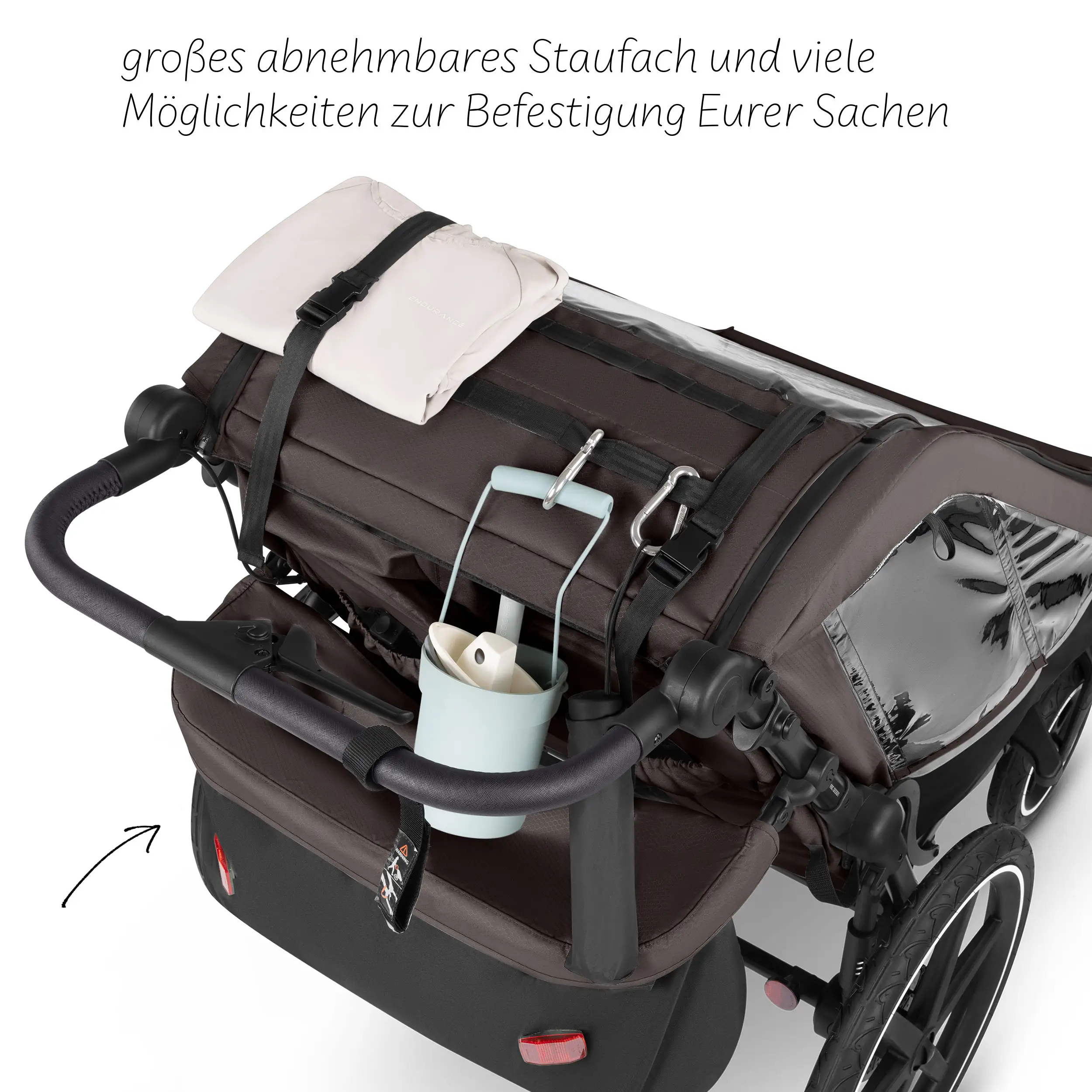 Remorque à vélo Tour 2 avec 2 sièges confortables et roues gonflables - Falcon