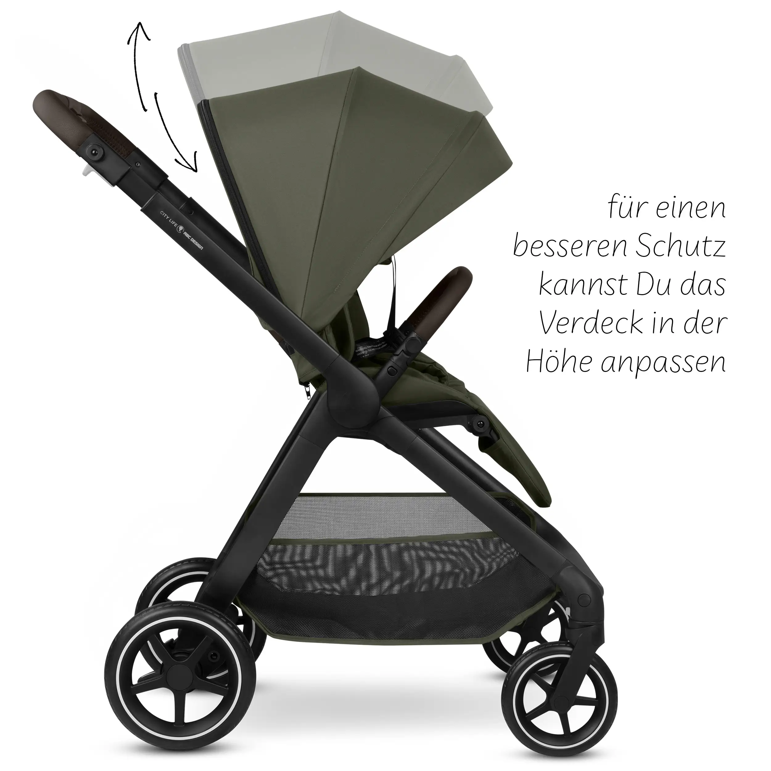 4in1-Kinderwagen-Set City Life inkl. Babyschale Calla mit Liegefunktion - Avocado