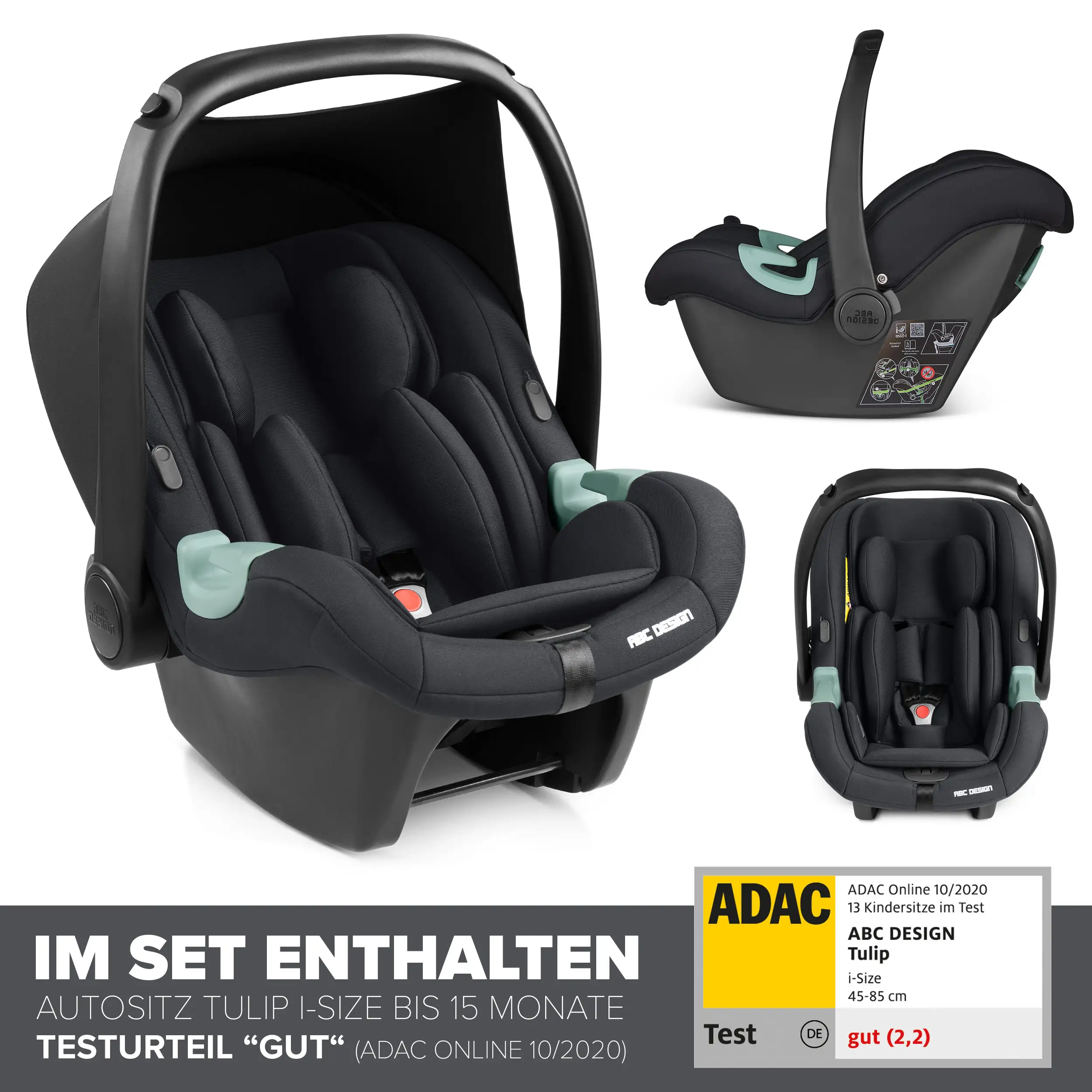 4in1-Kinderwagen-Set City Life inkl. Isofix Base - Avocado