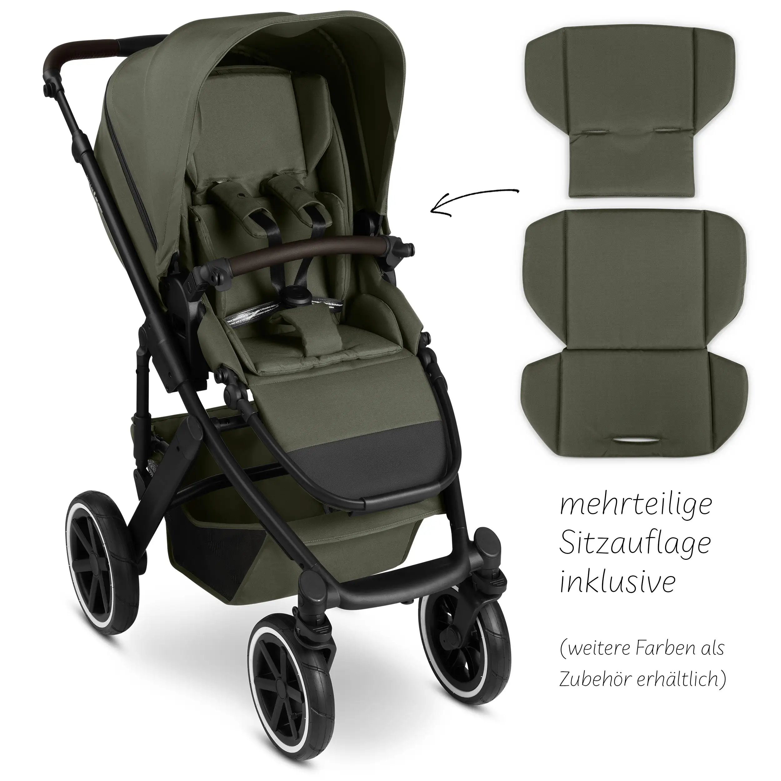 Kombi-Kinderwagen Salsa 5 Air inkl. Winterfußsack & Wickeltasche - Avocado
