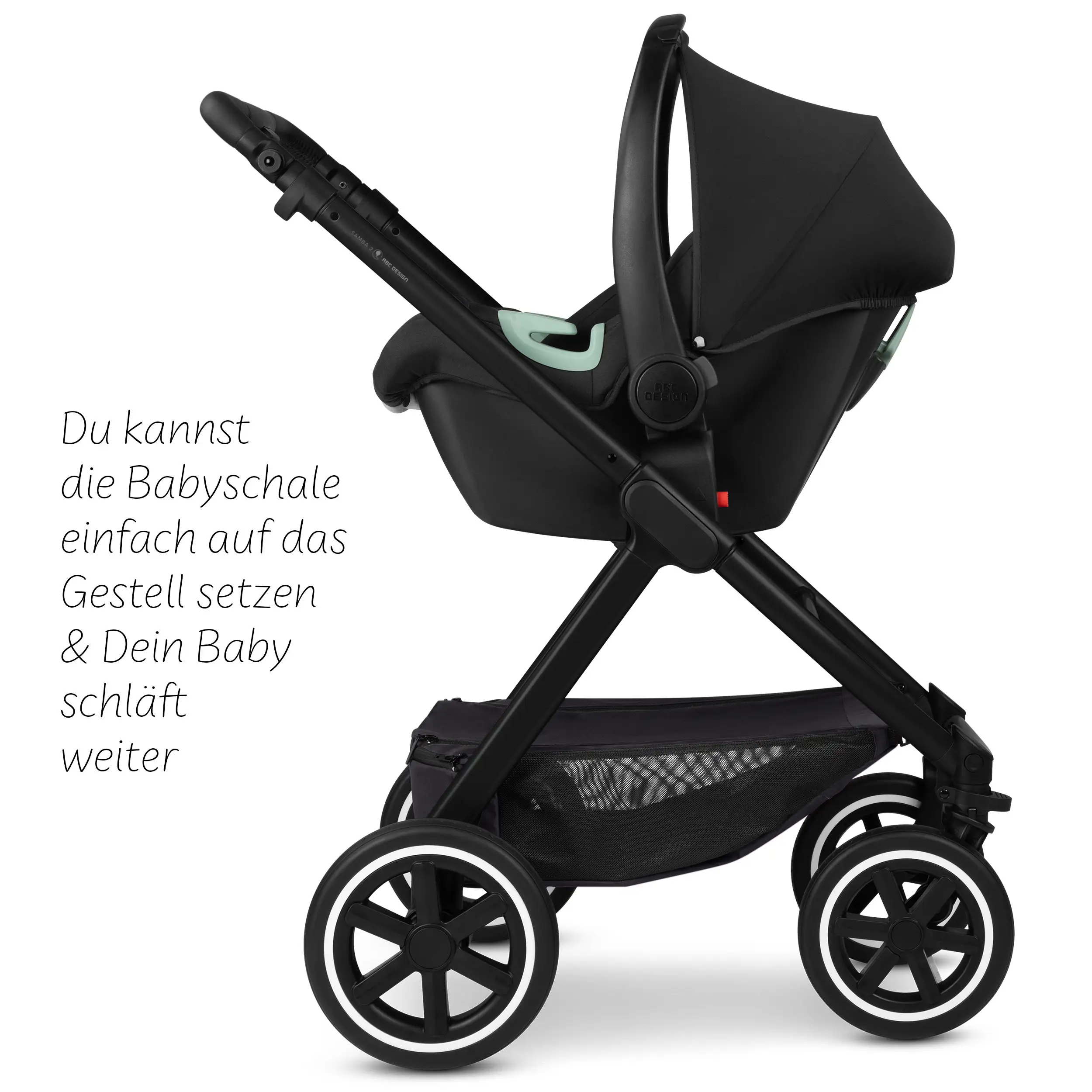 3in1 Kinderwagen-Set Samba 2 inkl. Babyschale Maxi Cosi Pebble 360 Pro 2 - Coal