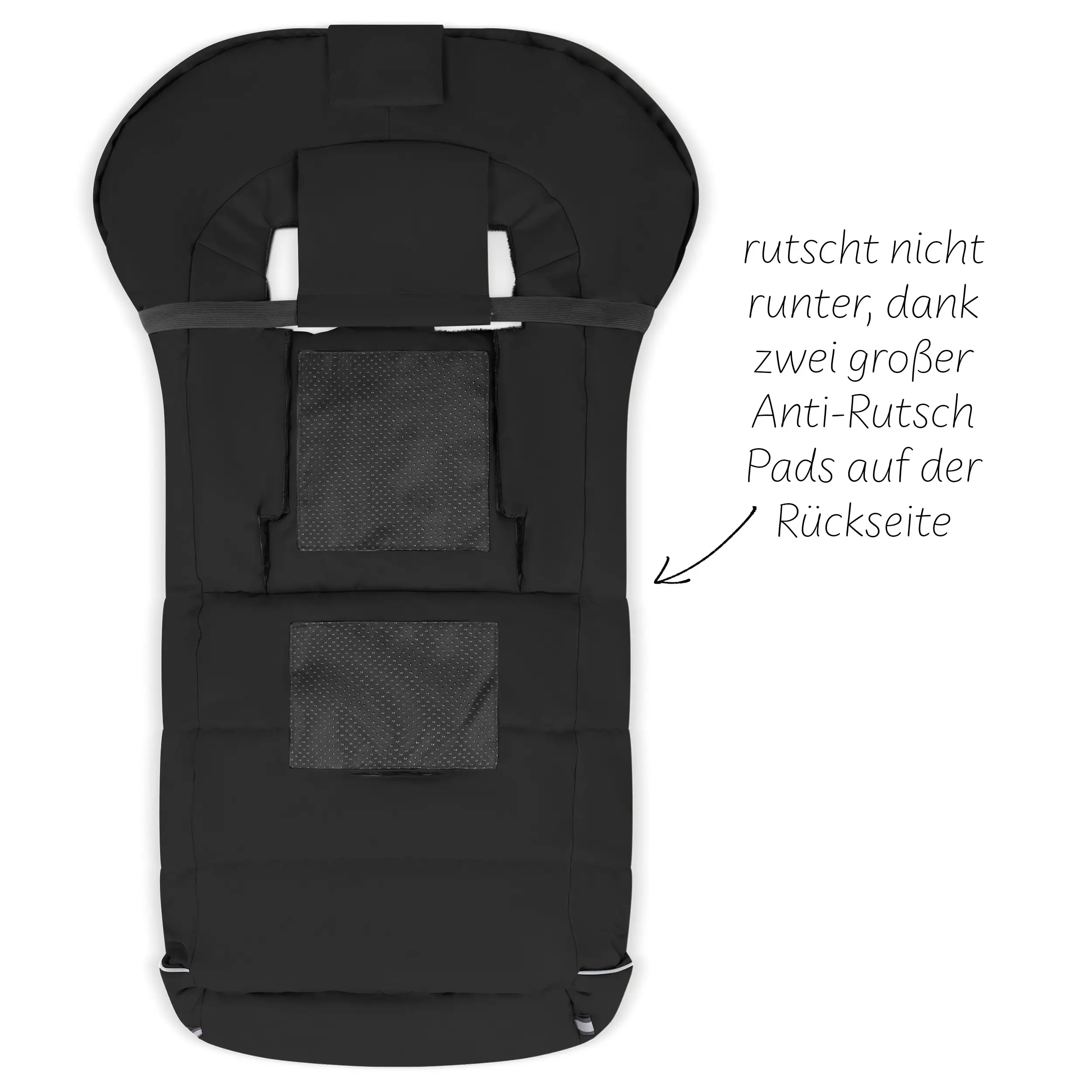 Zubehör Set Kinderwagen - Wickeltasche, Winterfußsack, Regenschutz & Moskitonetz - Black