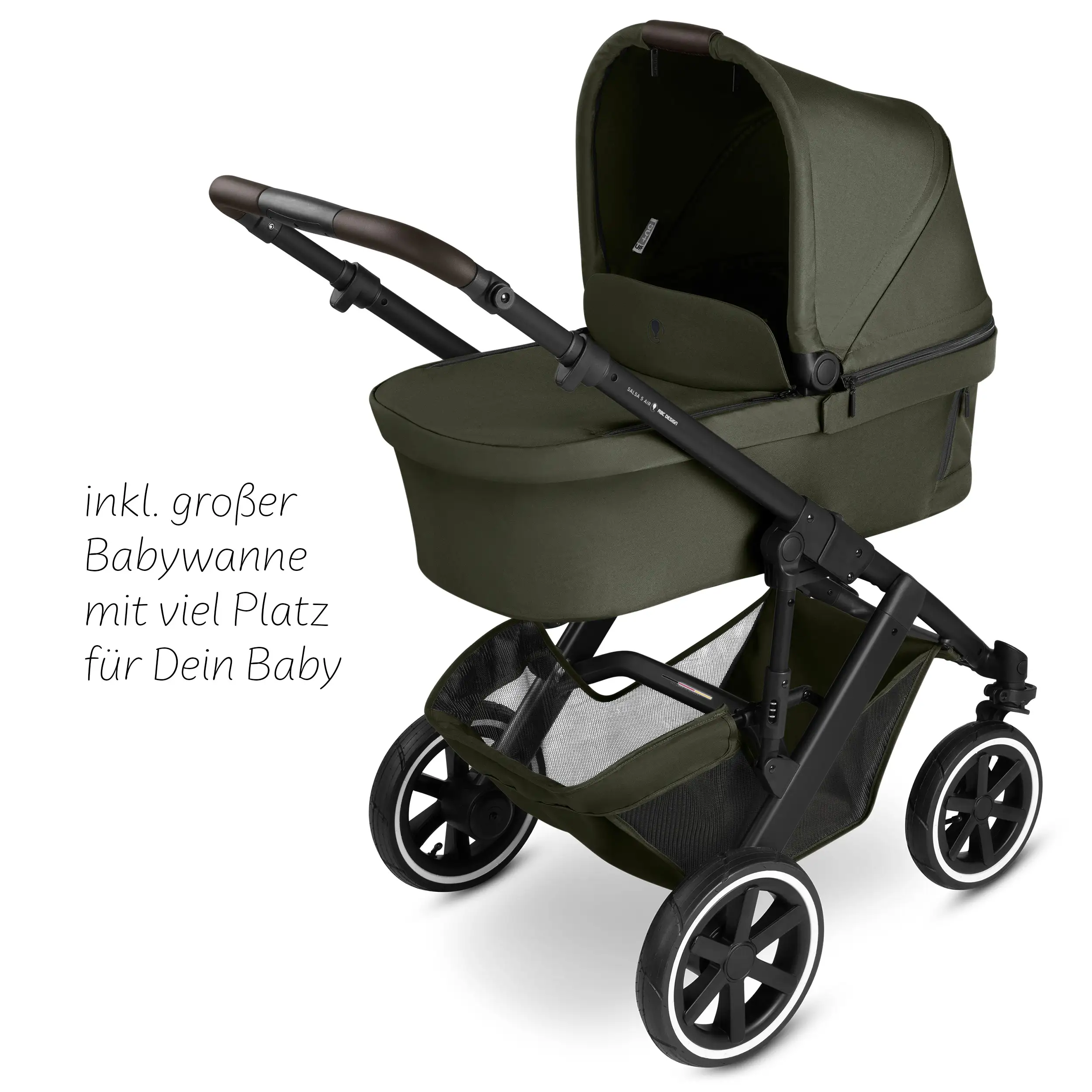 4in1-Kinderwagen-Set Salsa 5 Air inkl. Babyschale Calla mit Liegefunktion - Avocado