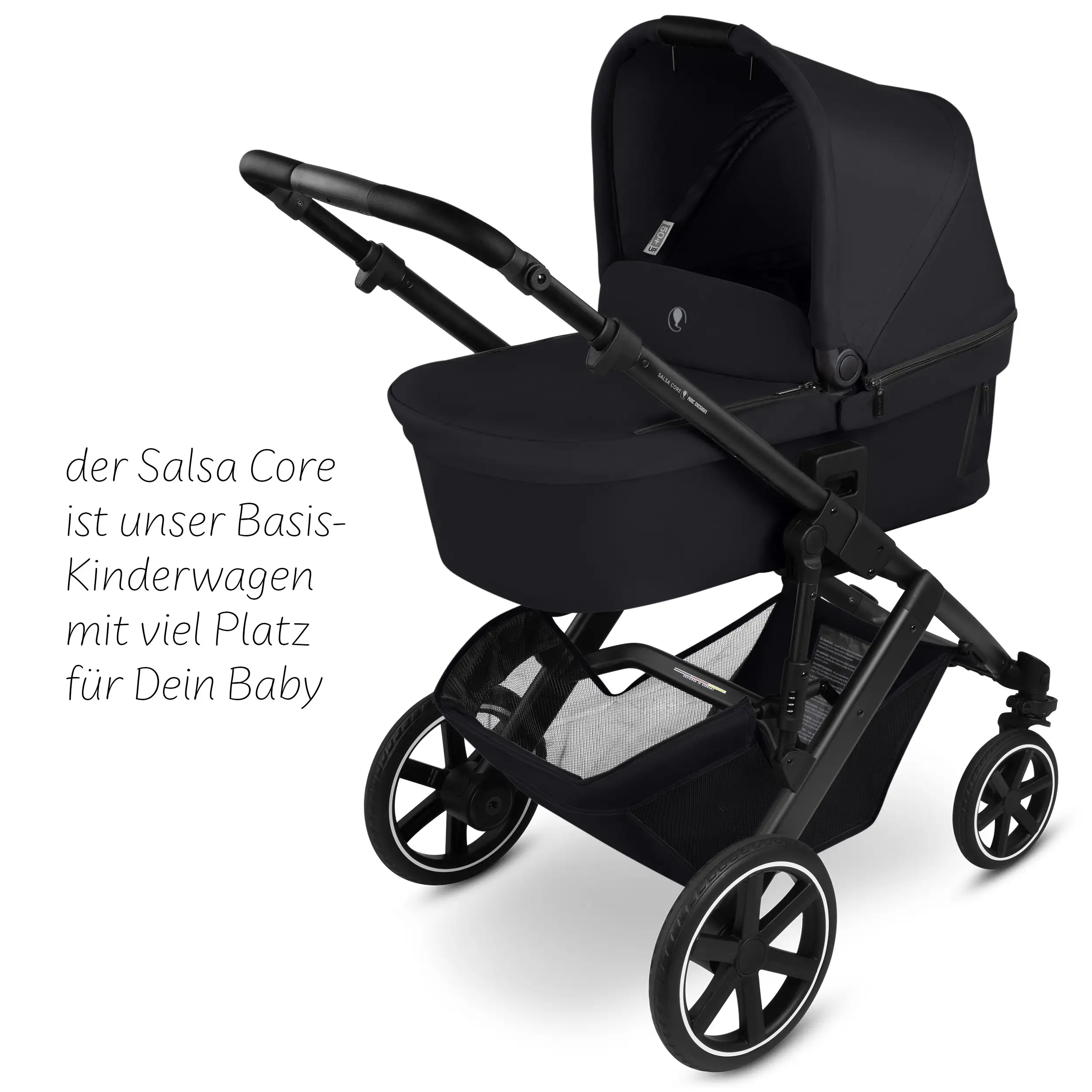 Ensemble poussette 4en1 Salsa Core avec coque auto inclinable Calla et base ISOFIX Root - Ink