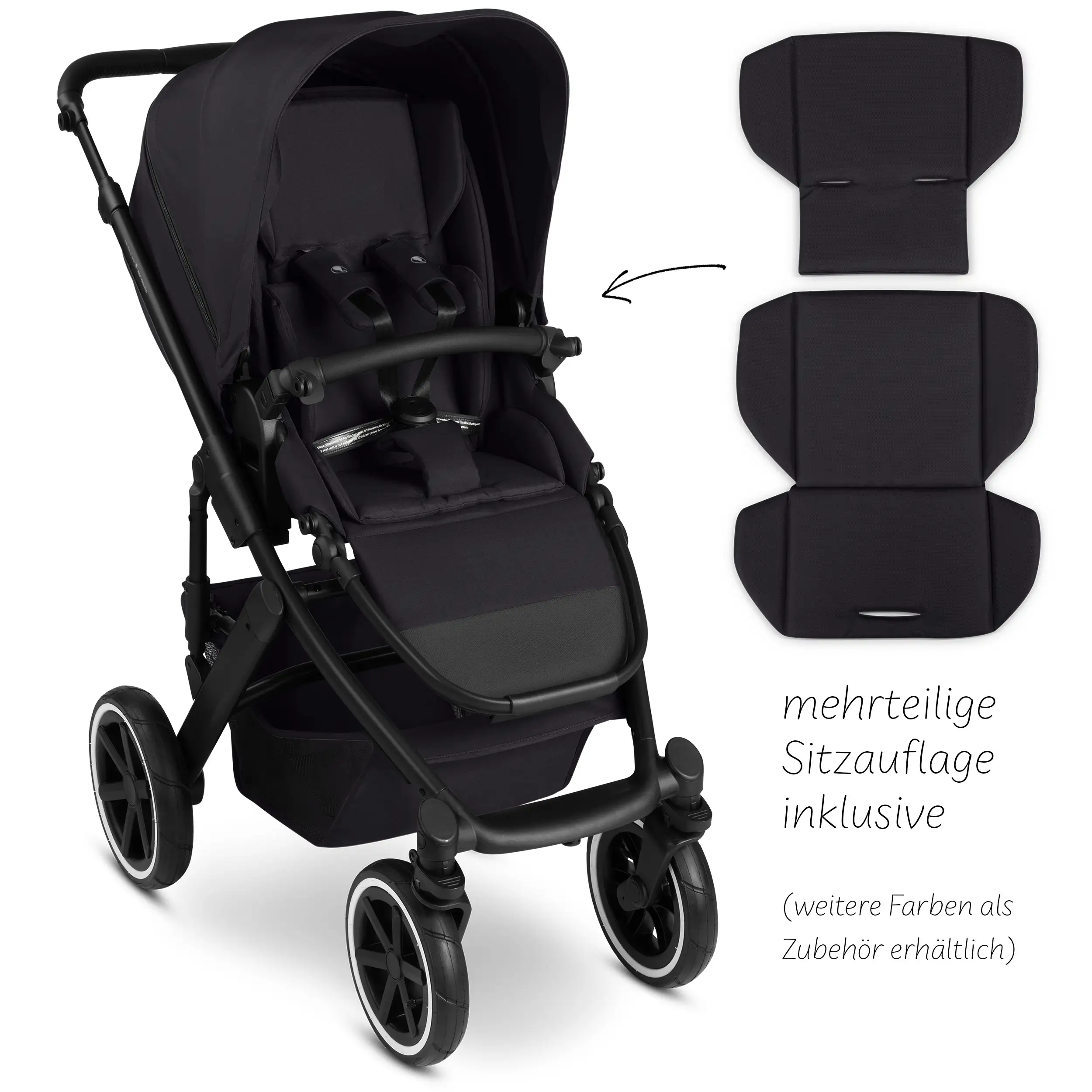 3in1-Kinderwagen-Set Salsa 5 Air inkl. Babyschale Calla mit Liegefunktion - Coal