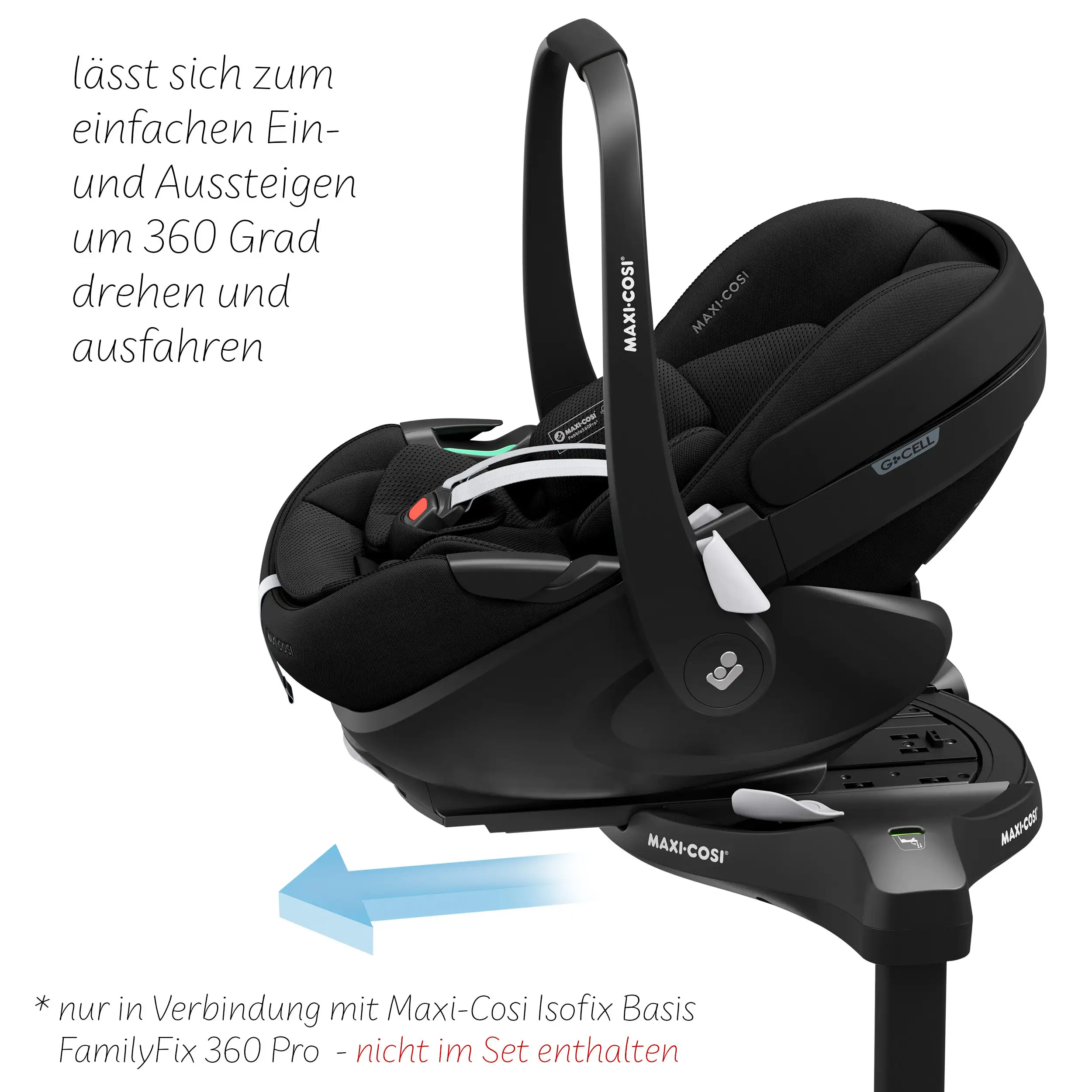 3in1 Kinderwagen-Set Samba 2 inkl. Babyschale Maxi Cosi Pebble 360 Pro 2 - Coal