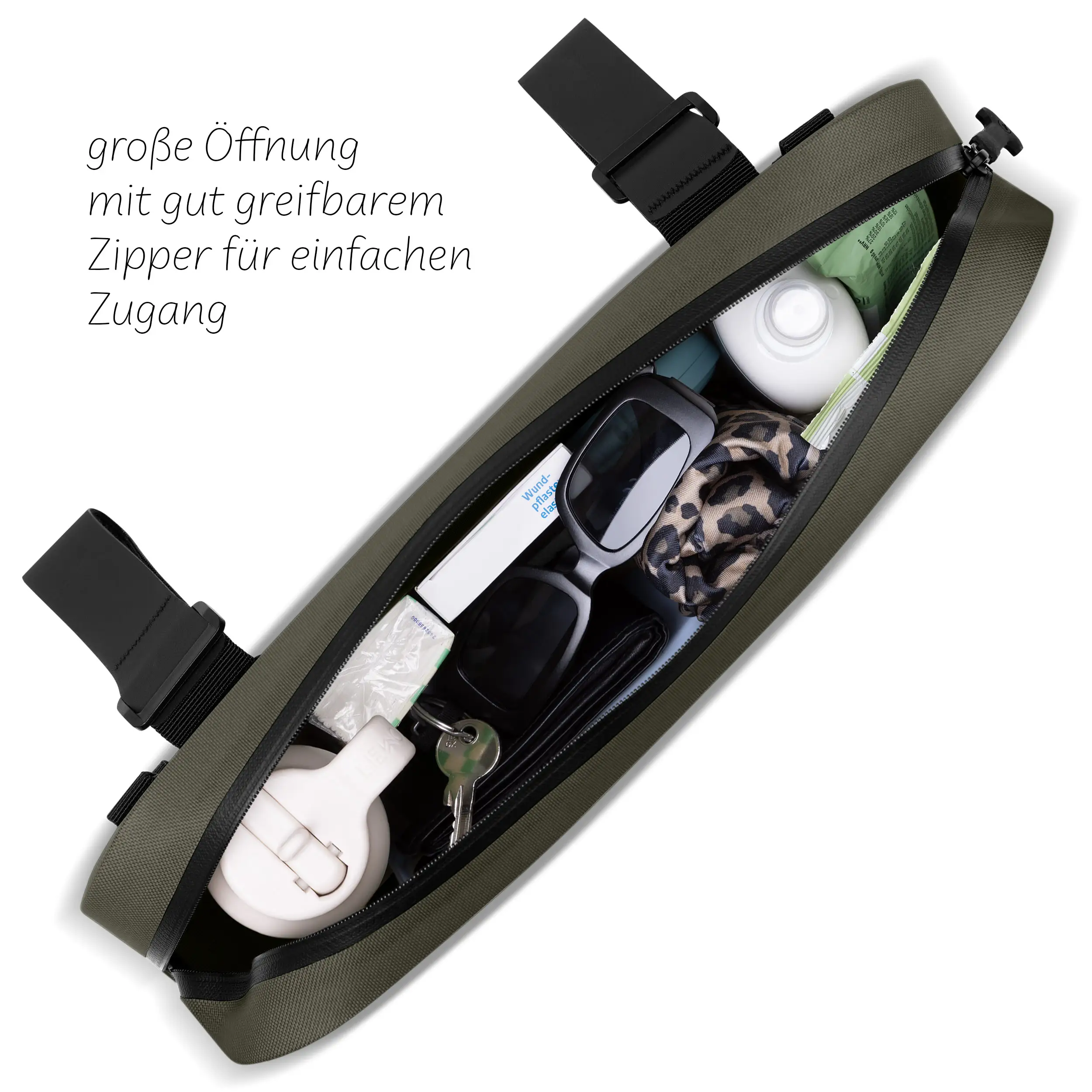 Satteltasche Genf 4,5L für Kinderwagen, Fahrrad & Alltag - Avocado