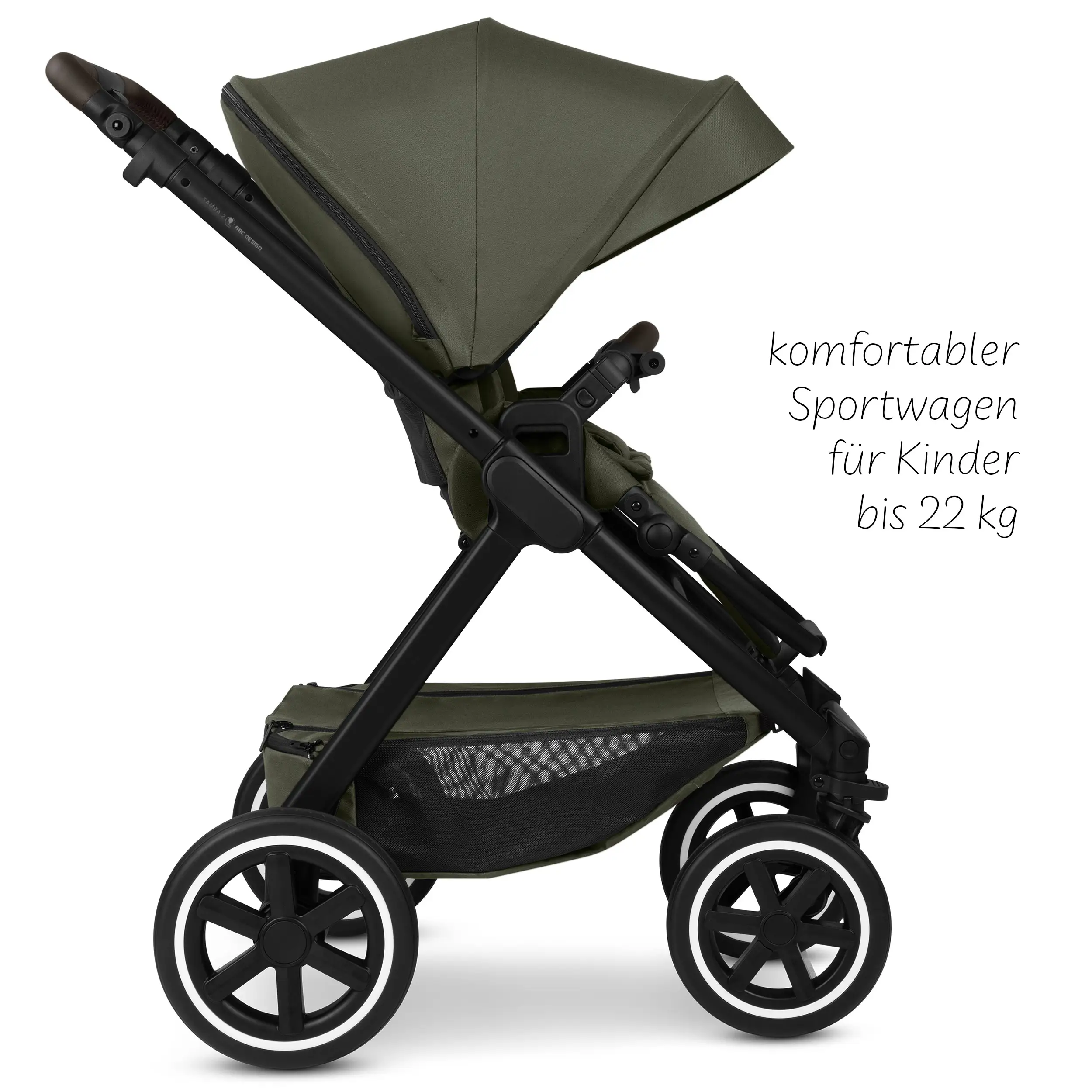 4in1-Kinderwagen-Set Samba 2 inkl. Babyschale Calla mit Liegefunktion - Avocado