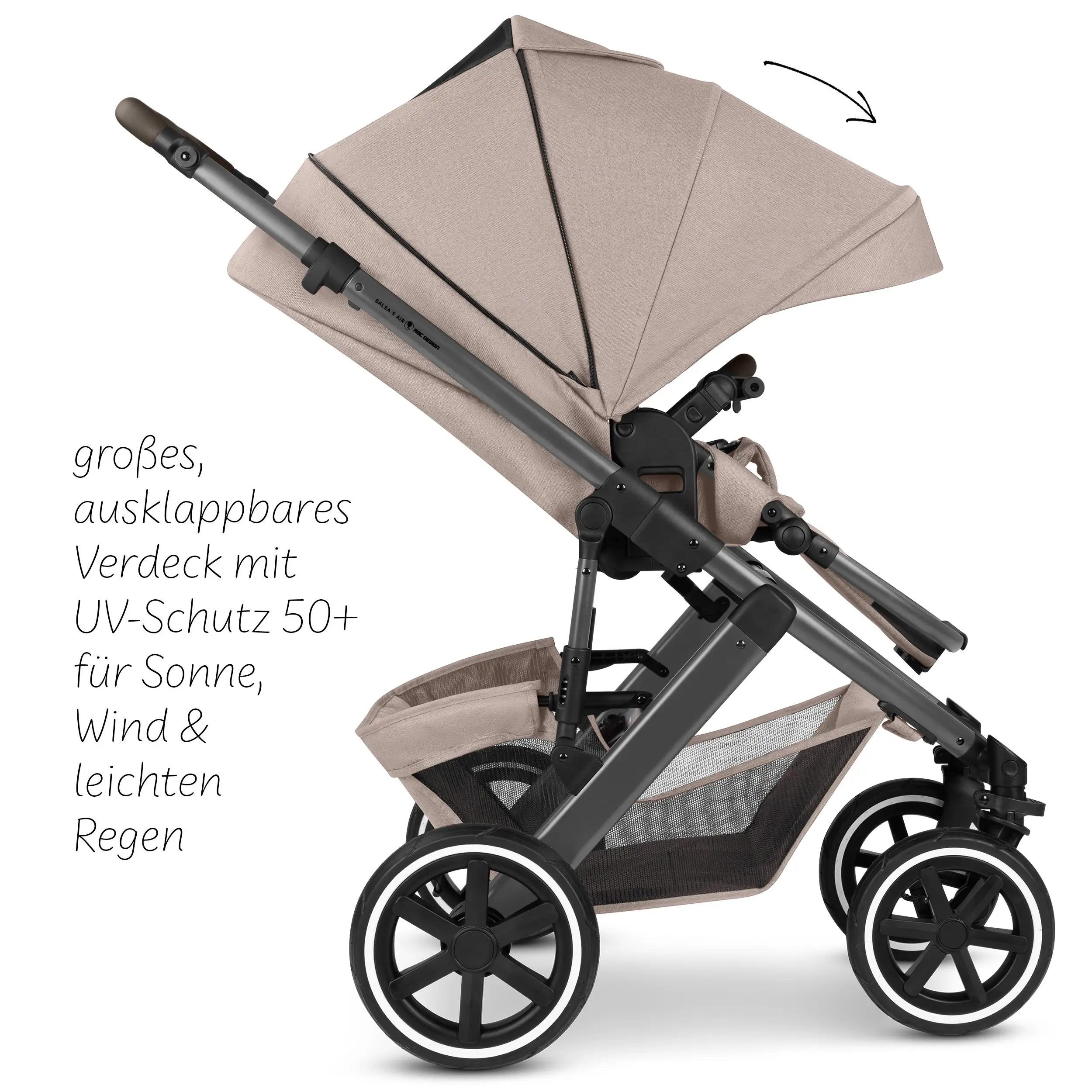3in1-Kinderwagen-Set Salsa 5 Air inkl. Babyschale Calla mit Liegefunktion - Camel