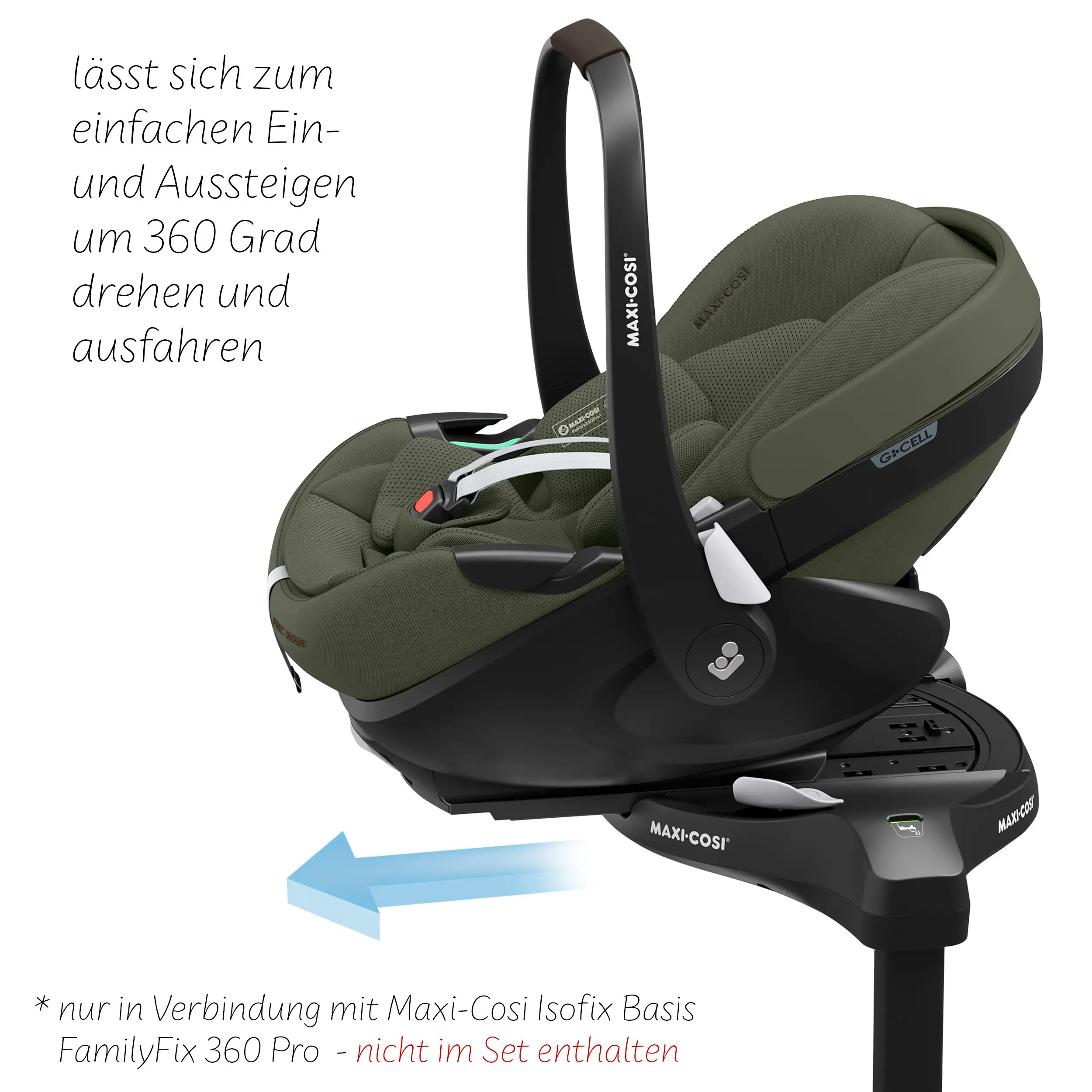 3in1 Kinderwagen-Set Salsa 5 Air inkl. Babyschale Maxi Cosi Pebble 360 Pro 2 - Avocado