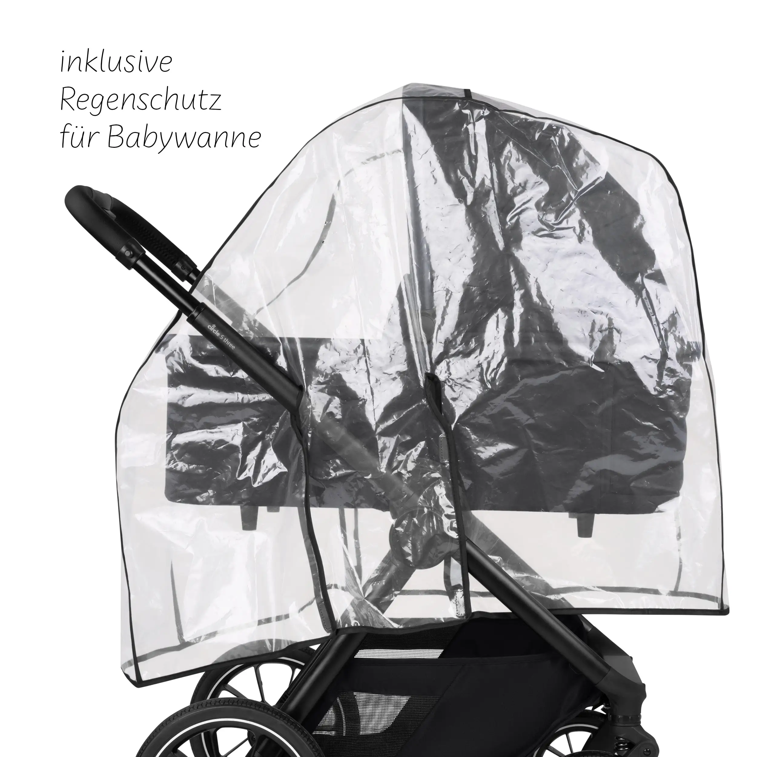 Zubehör Set Kinderwagen - Wickeltasche, Winterfußsack, Regenschutz & Moskitonetz - Black