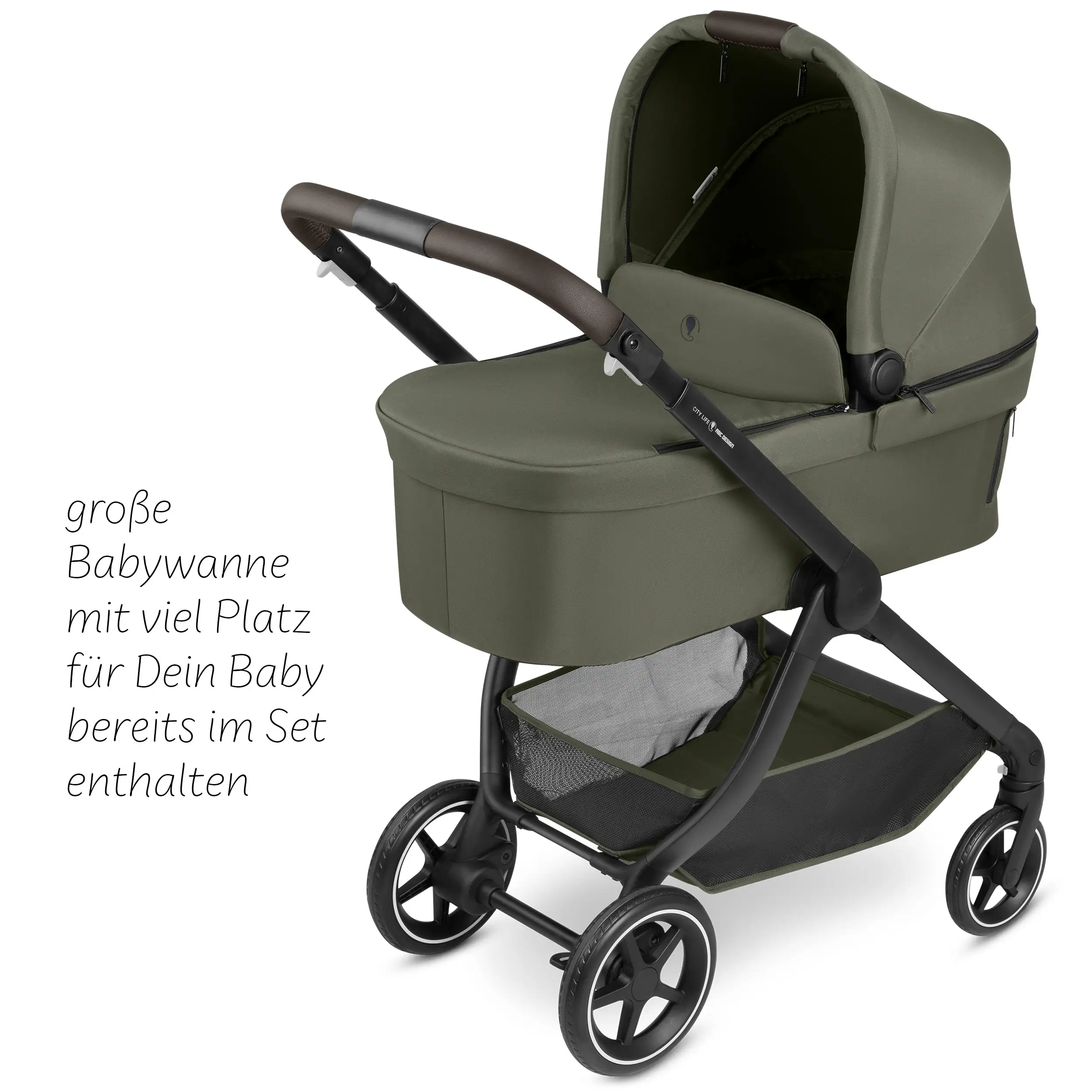 Set passeggino 3in1 City Life incl. ovetto Maxi-Cosi Pebble 360 Pro 2 - Avocado