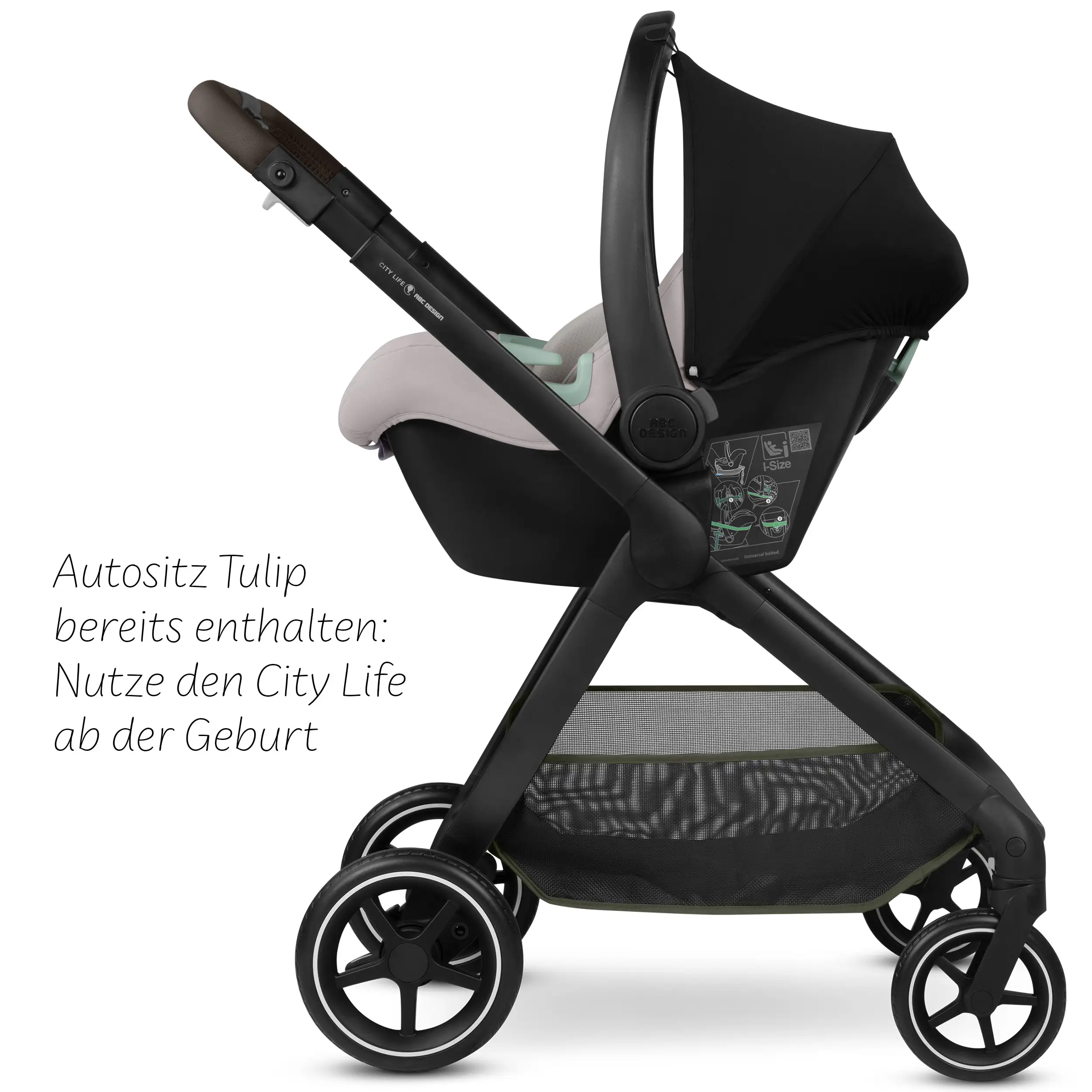 4in1-Kinderwagen-Set City Life inkl. Isofix Base - Avocado