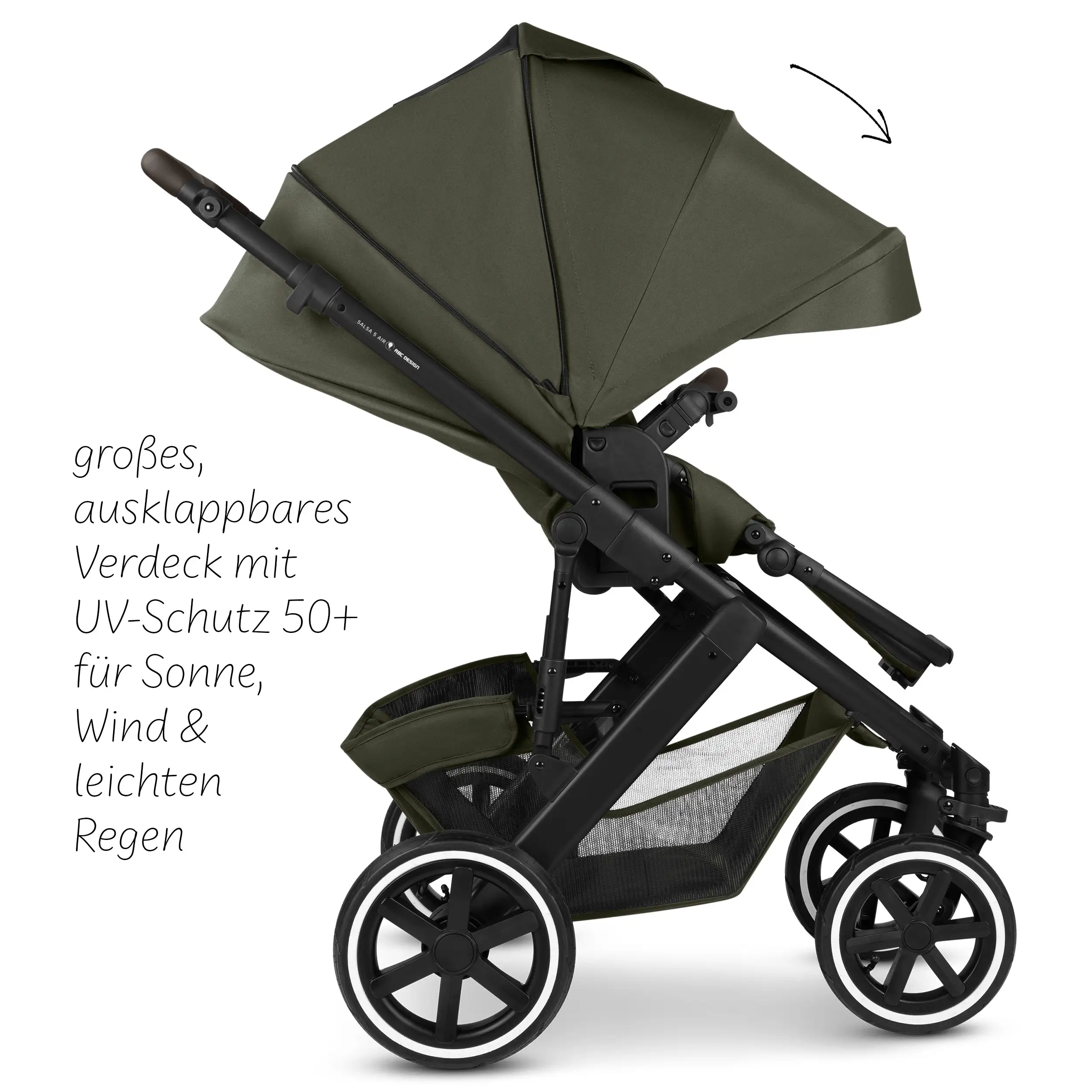4in1-Kinderwagen-Set Salsa 5 Air inkl. Babyschale Calla mit Liegefunktion - Avocado