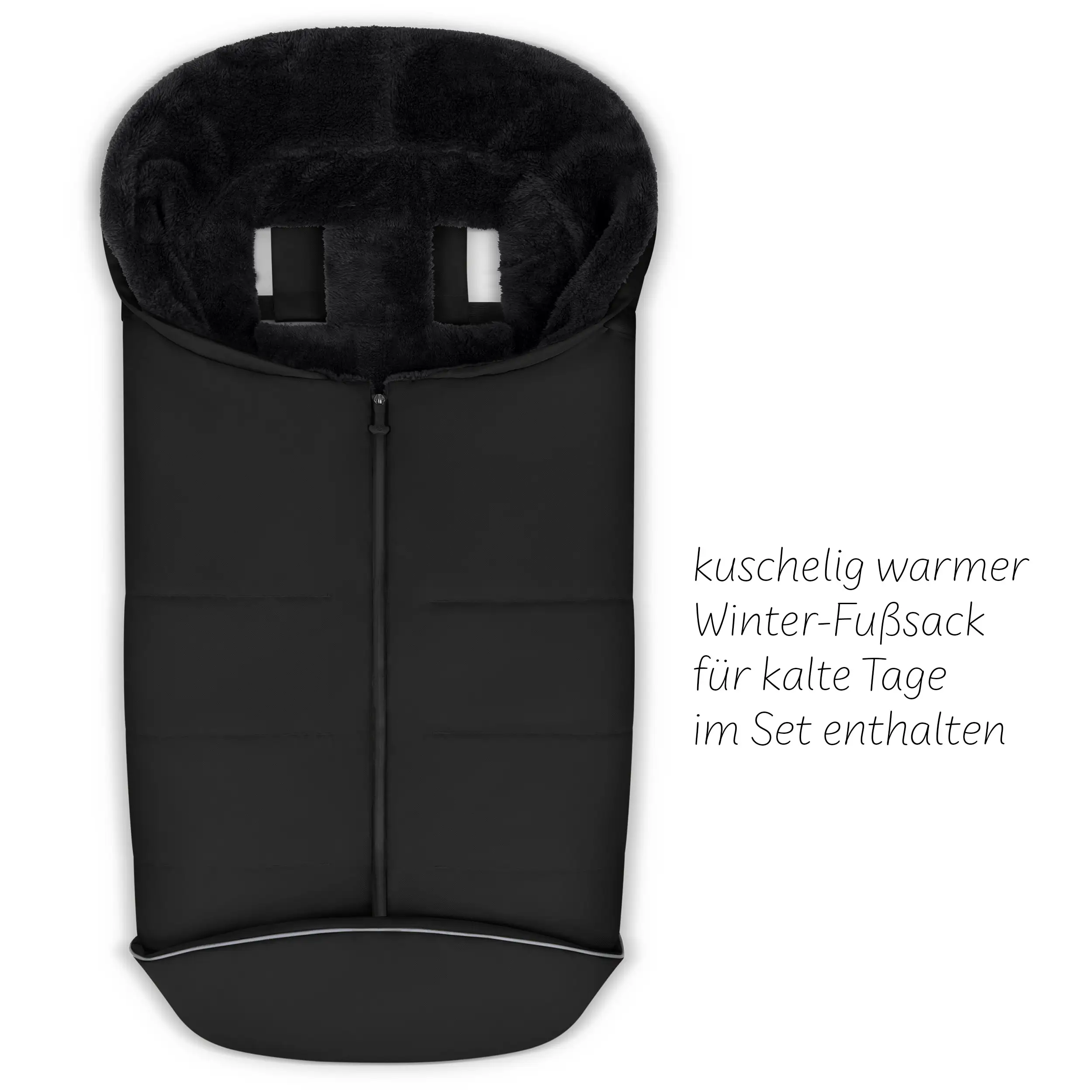 Zubehör Set Kinderwagen - Wickeltasche, Winterfußsack, Regenschutz & Moskitonetz - Black