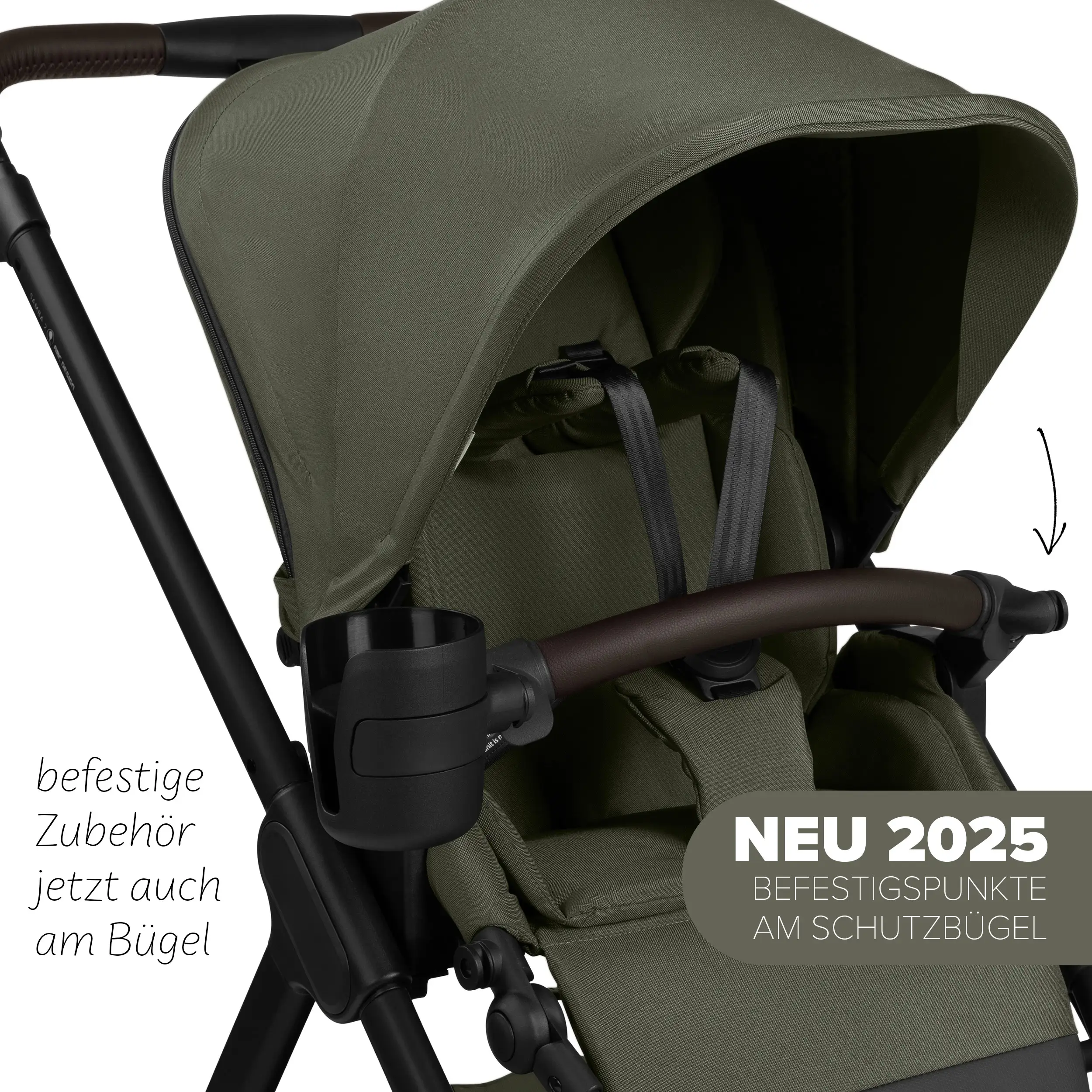 3in1-Kinderwagen-Set Samba 2 inkl. Babyschale Calla mit Liegefunktion - Avocado
