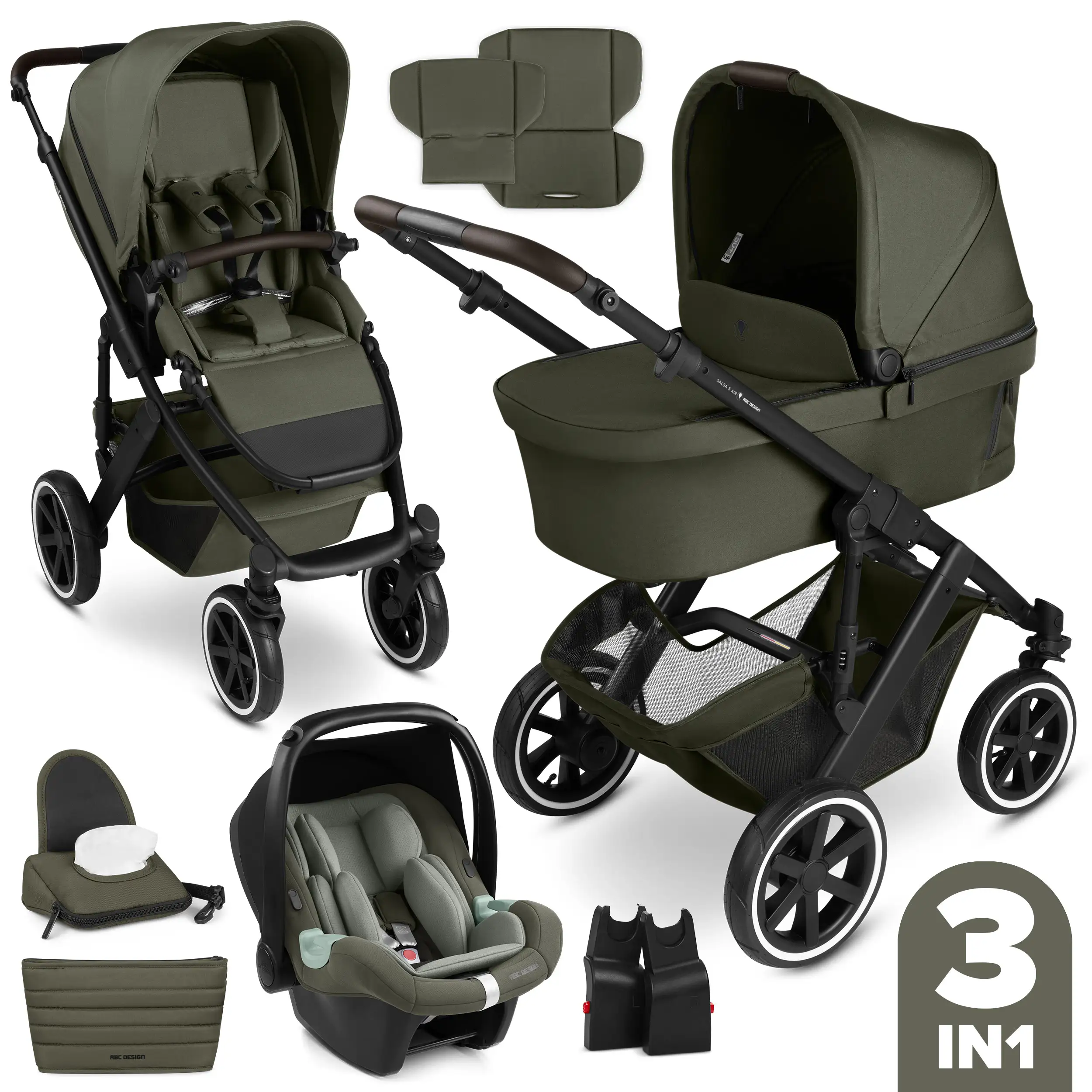 3in1 Kinderwagen-Set Salsa 5 Air - Avocado