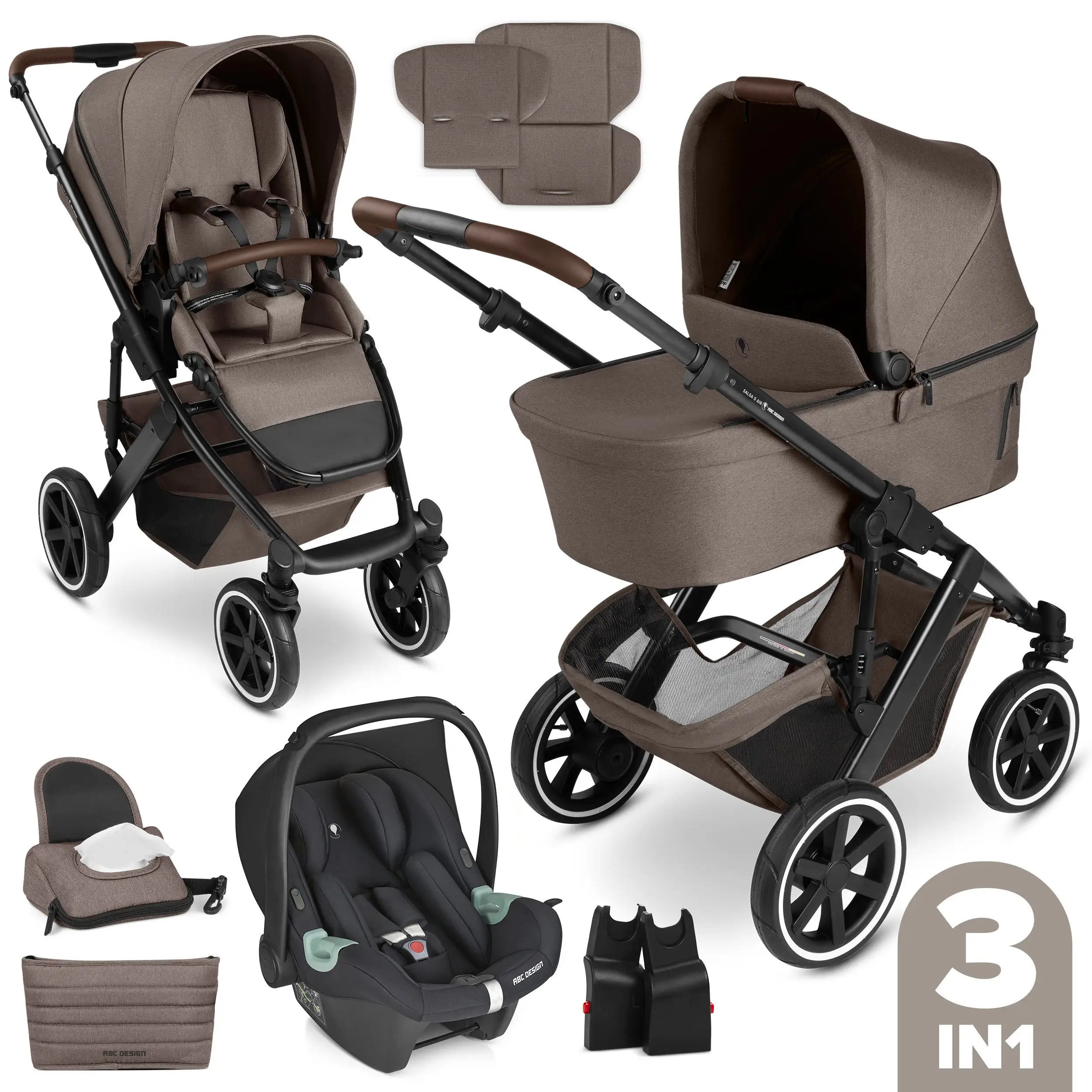 3in1-Kinderwagen-Set Salsa 5 Air - Nature
