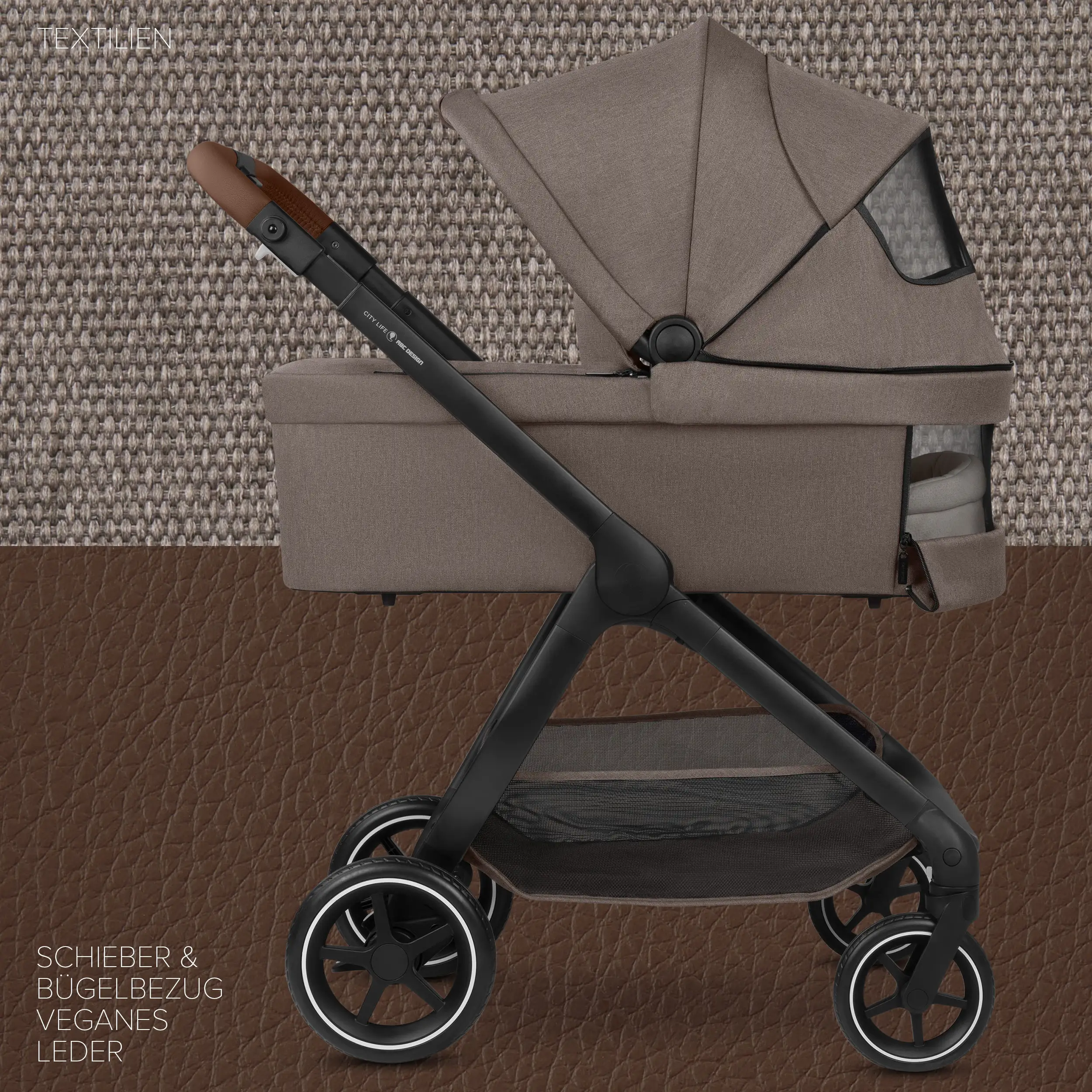 3in1-Kinderwagen-Set City Life inkl. Babyschale Calla mit Liegefunktion - Nature