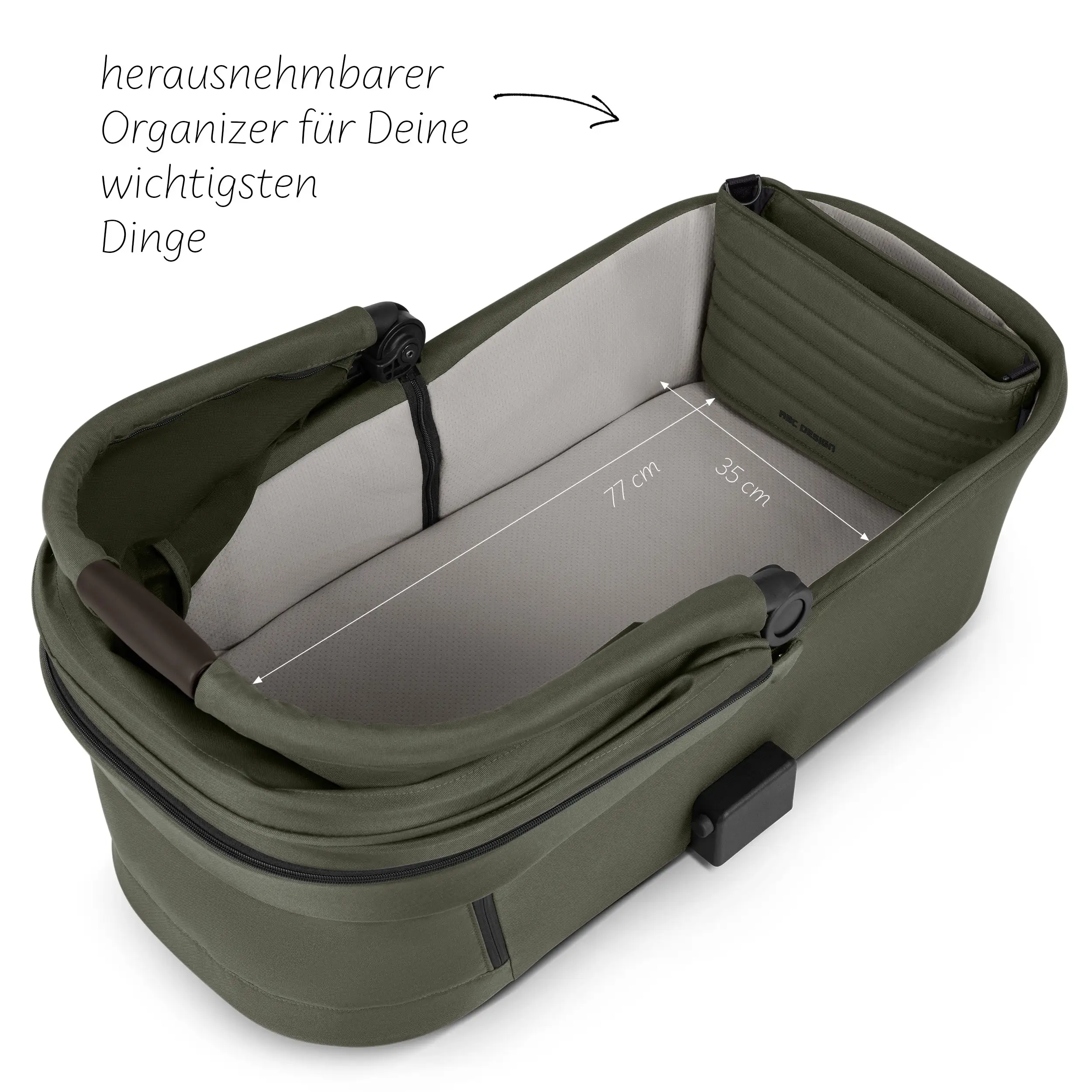 4in1-Kinderwagen-Set Samba 2 inkl. Babyschale Calla mit Liegefunktion - Avocado