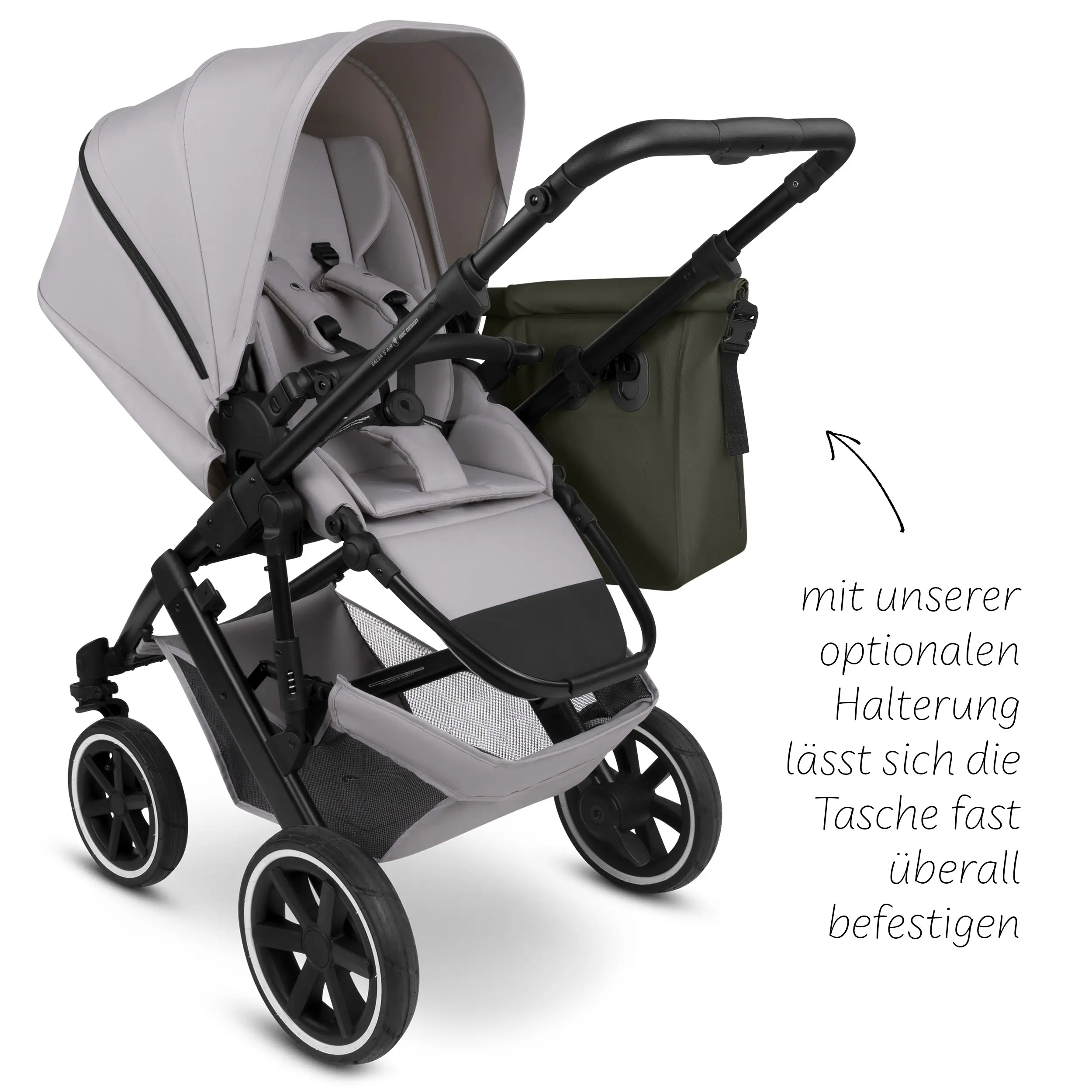 Satteltasche Sion 20L für Kinderwagen Fahrradanhänger & Alltag - Avocado