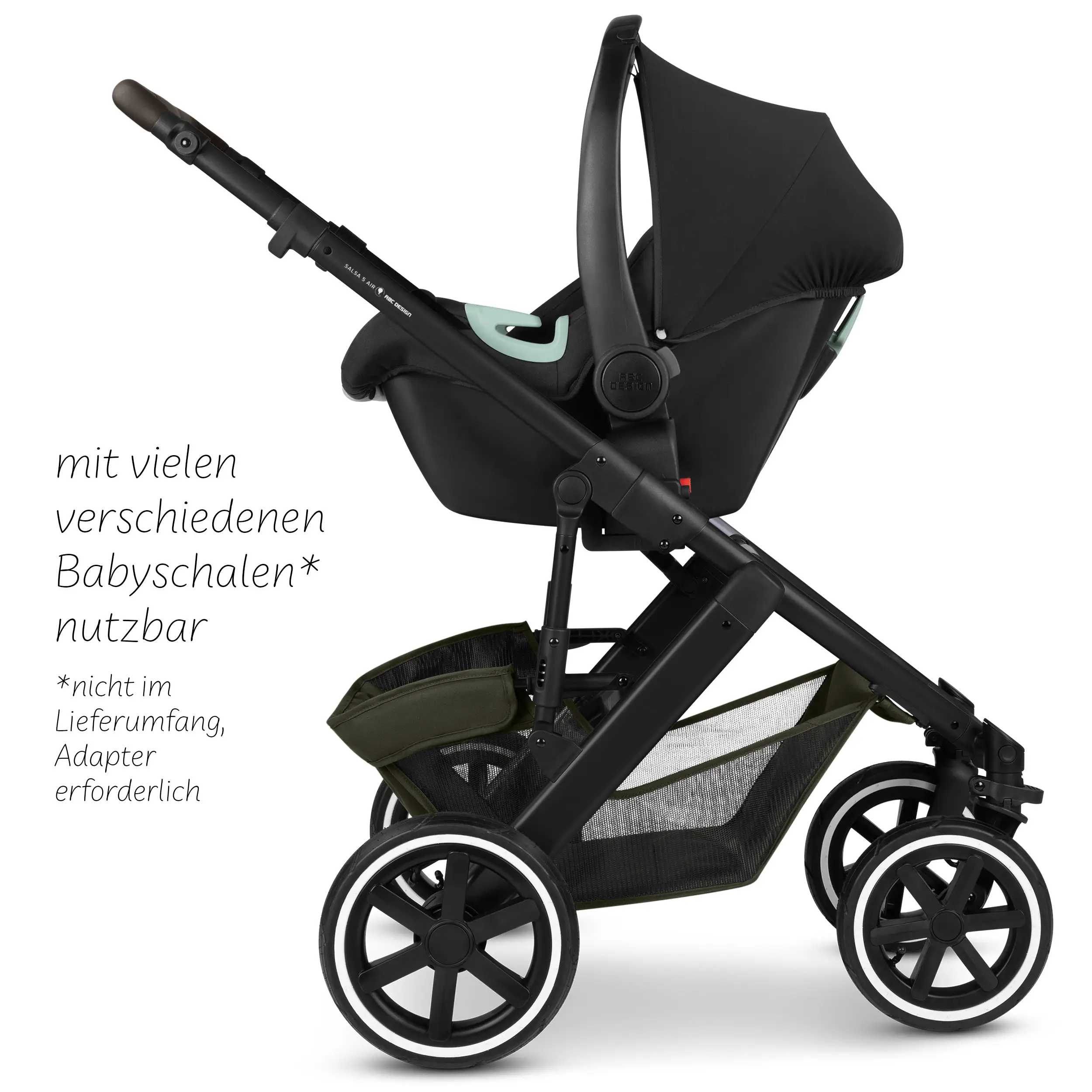 Kombi-Kinderwagen Salsa 5 Air inkl. Winterfußsack & Wickeltasche - Avocado