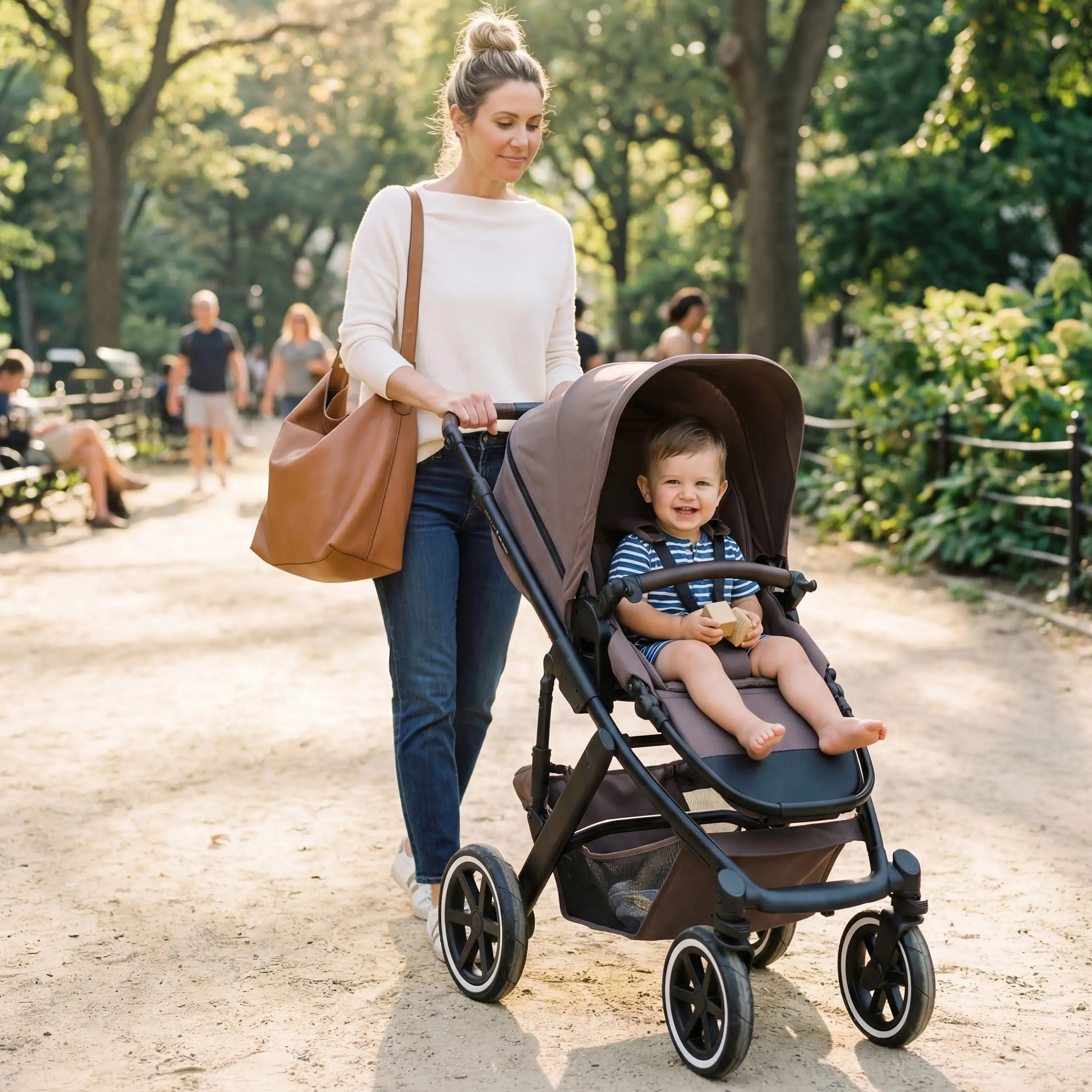 Paquet 1/2 Ensemble poussette 3en1 Salsa 5 Air - Marron