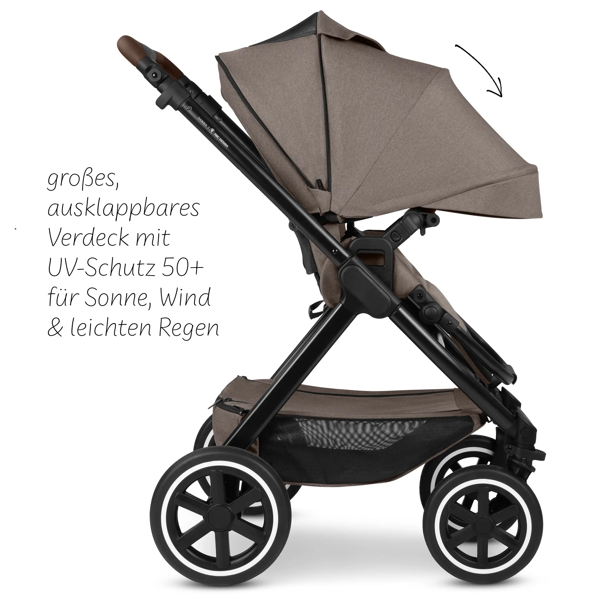 4in1-Kinderwagen-Set Samba 2 inkl. Babyschale Calla mit Liegefunktion - Nature