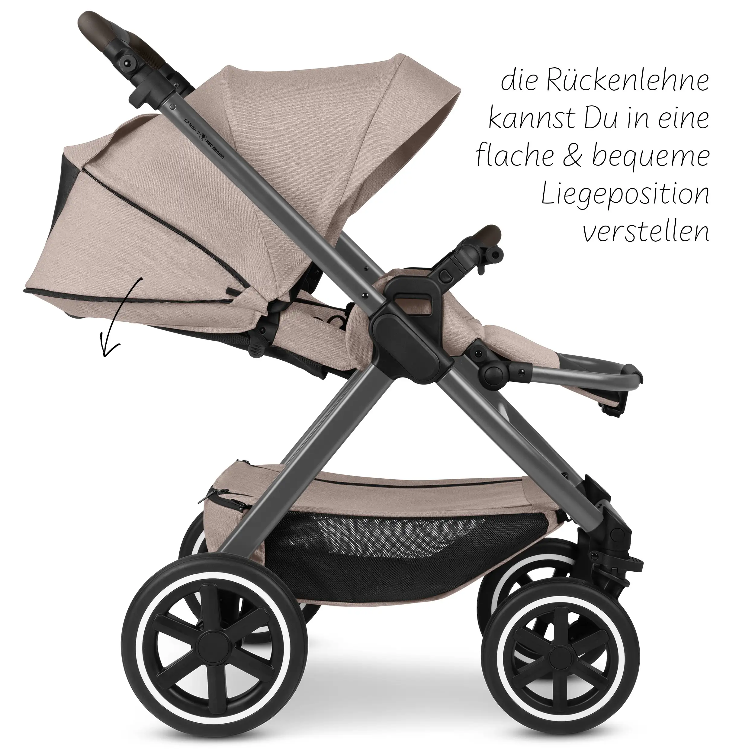 3in1-Kinderwagen-Set Samba 2 inkl. Babyschale Calla mit Liegefunktion - Camel