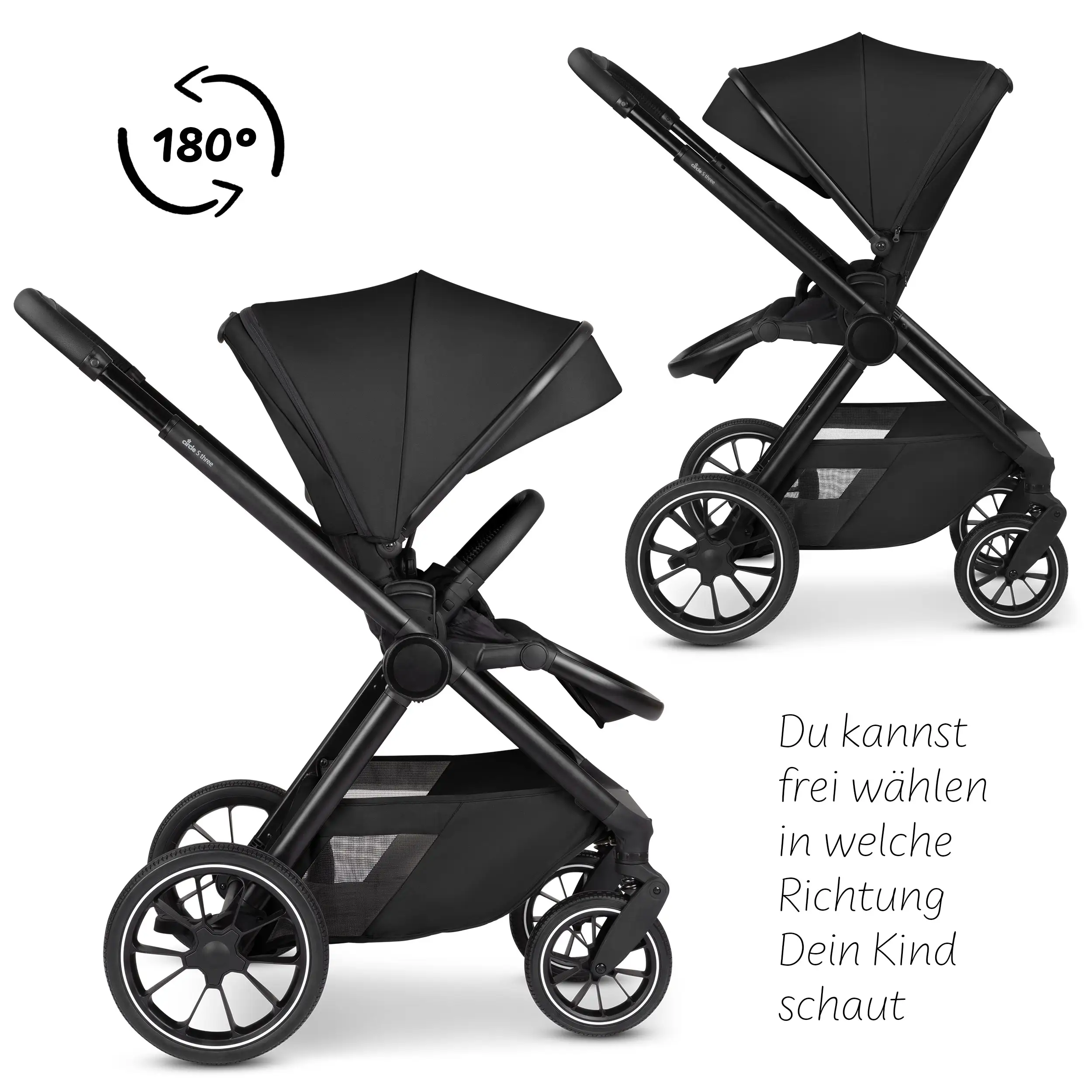 Kombi-Kinderwagen S Three - Black