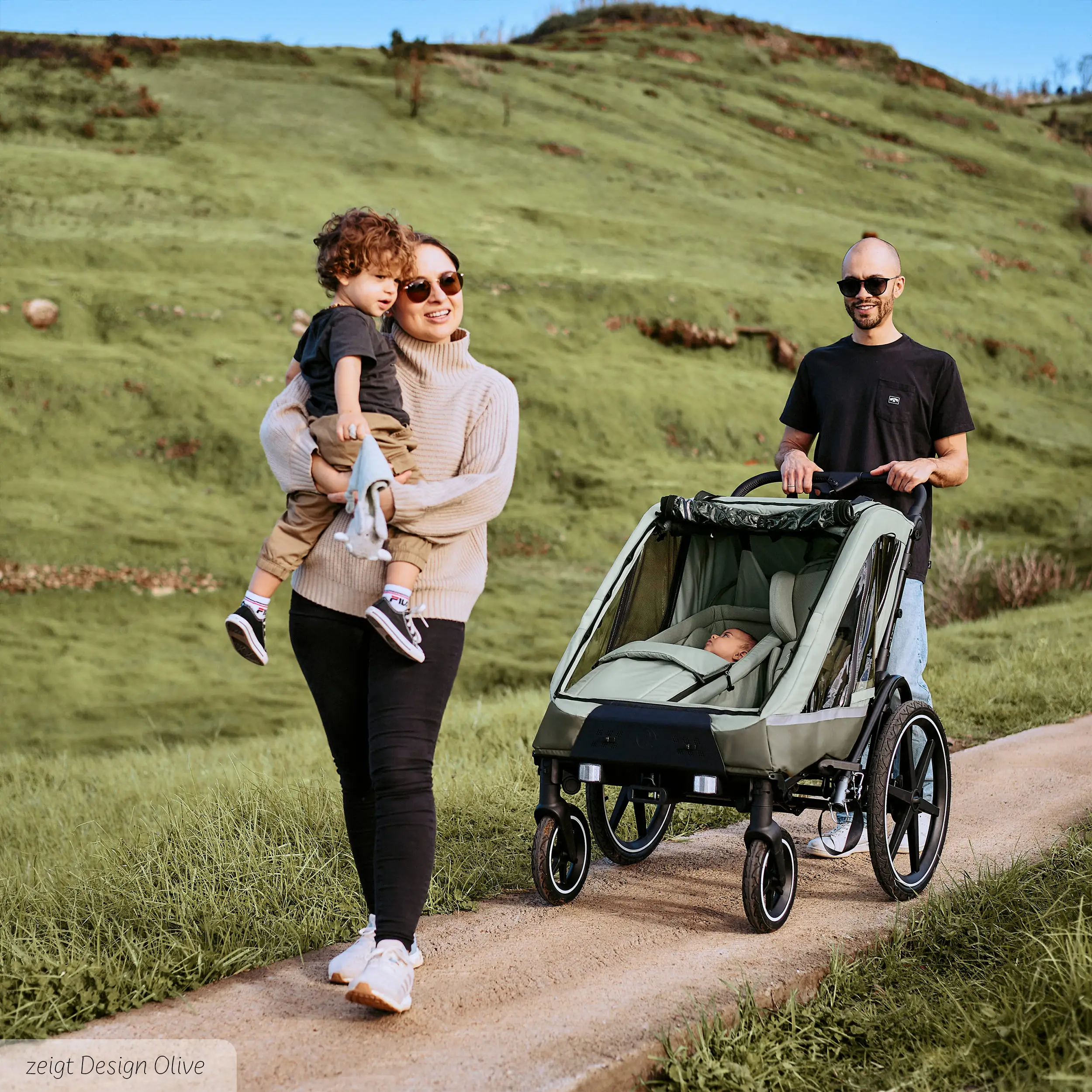 Remorque à vélo Tour 2 avec 2 sièges confortables et roues gonflables - Falcon