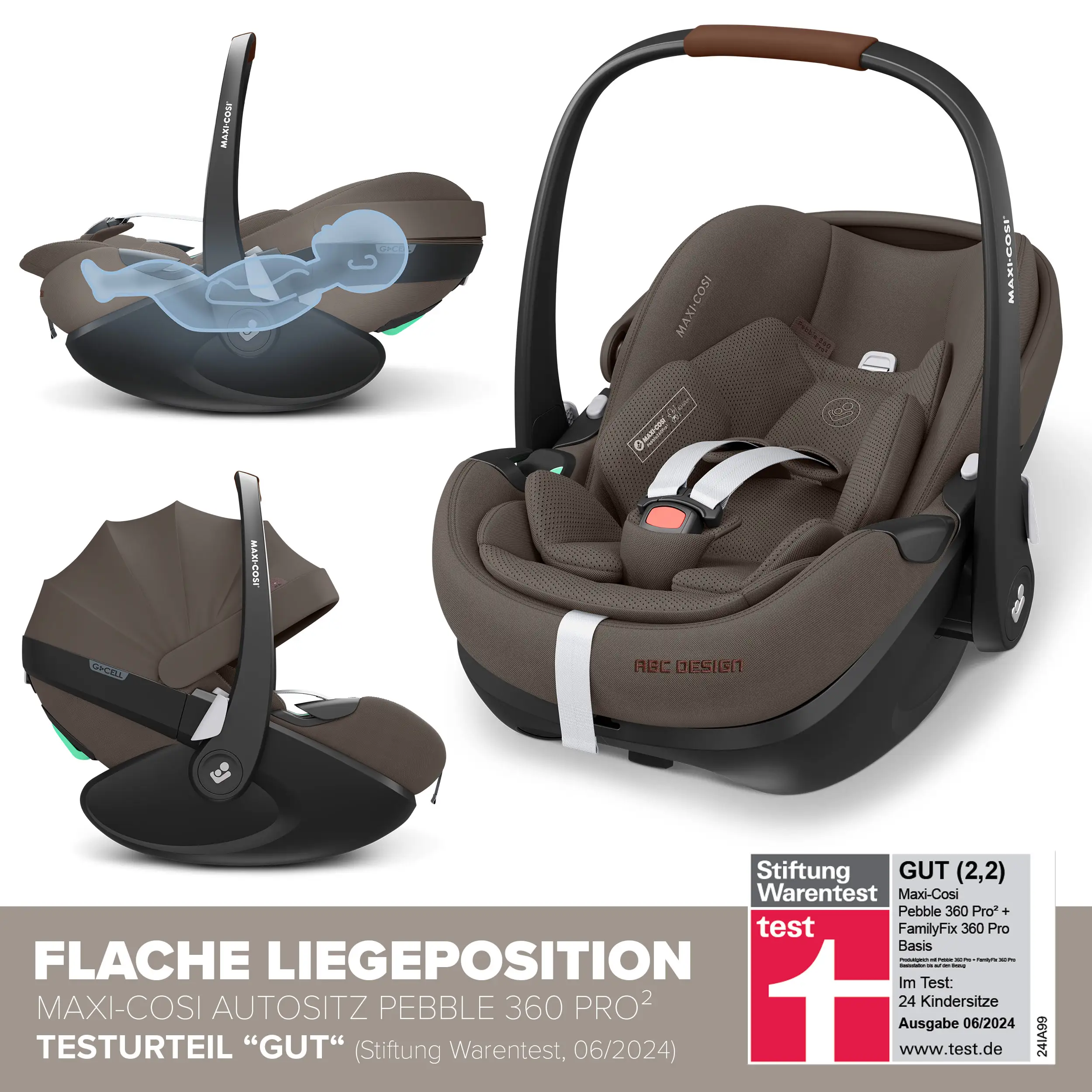 Set passeggino 3in1 City Life incl. ovetto Maxi-Cosi Pebble 360 Pro 2 - Nature