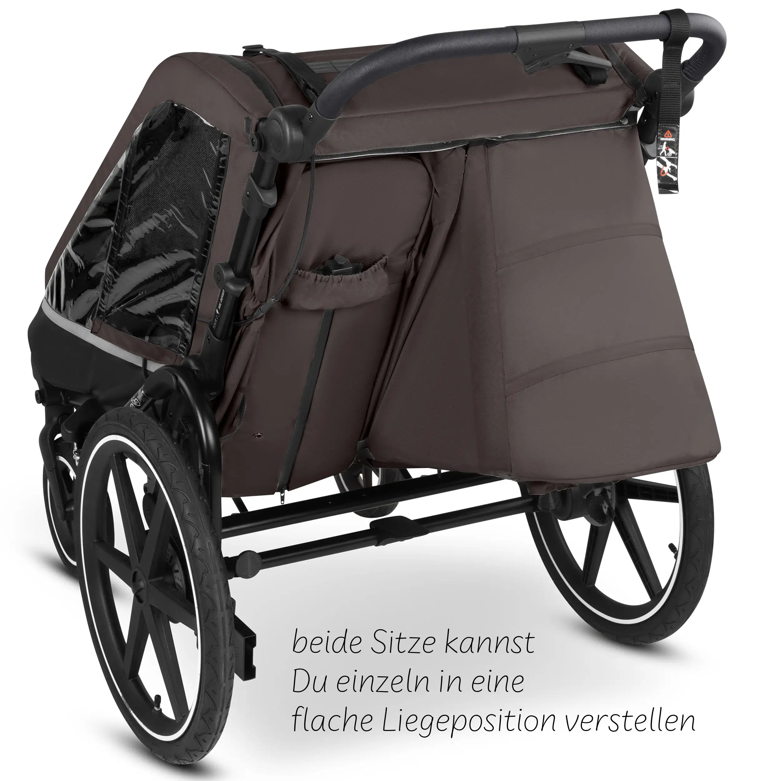 Remorque à vélo Tour 2 avec 2 sièges confortables et roues gonflables - Falcon