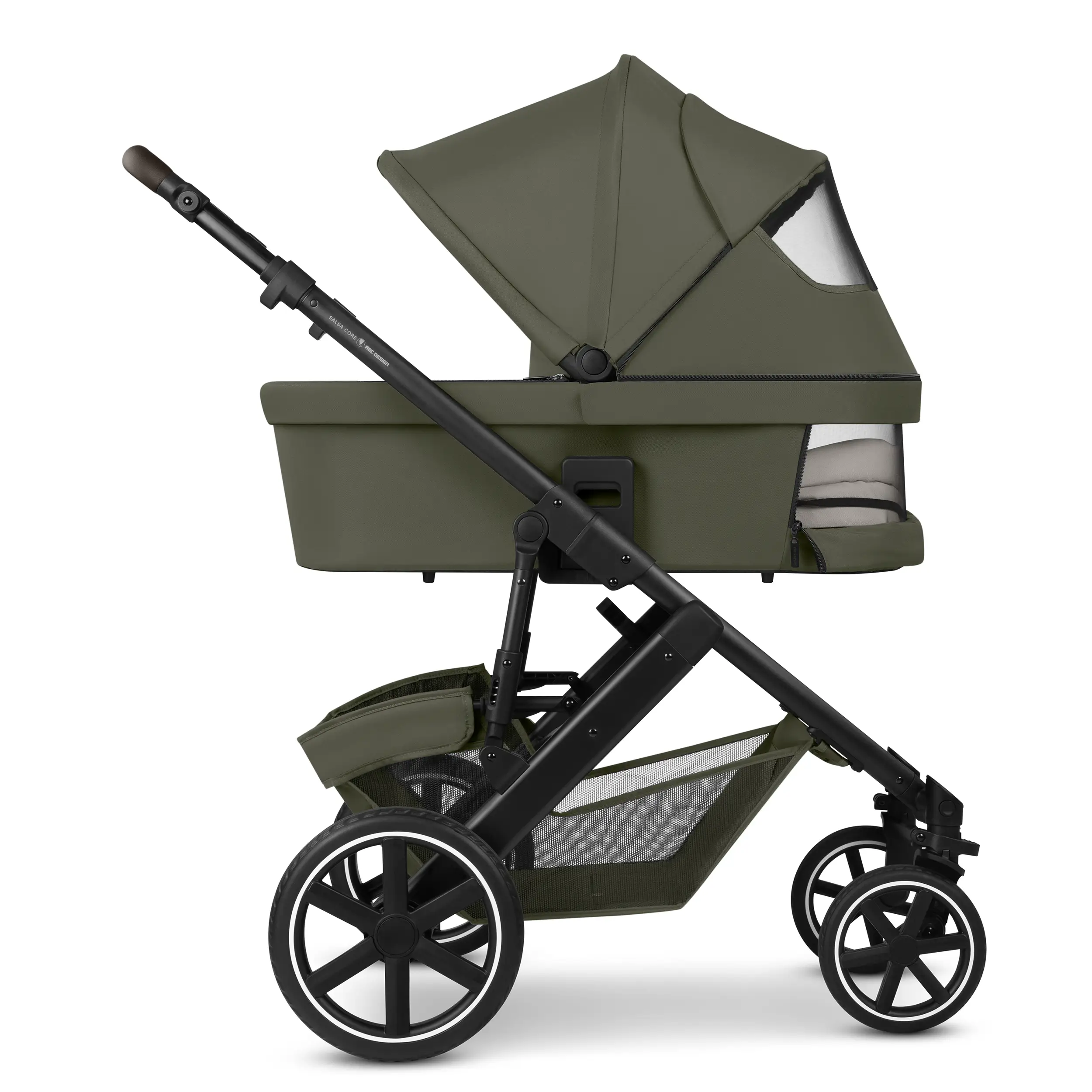 3in1 Kinderwagen-Set Salsa Core inkl. Babyschale mit Liegefunktion Calla - Olive