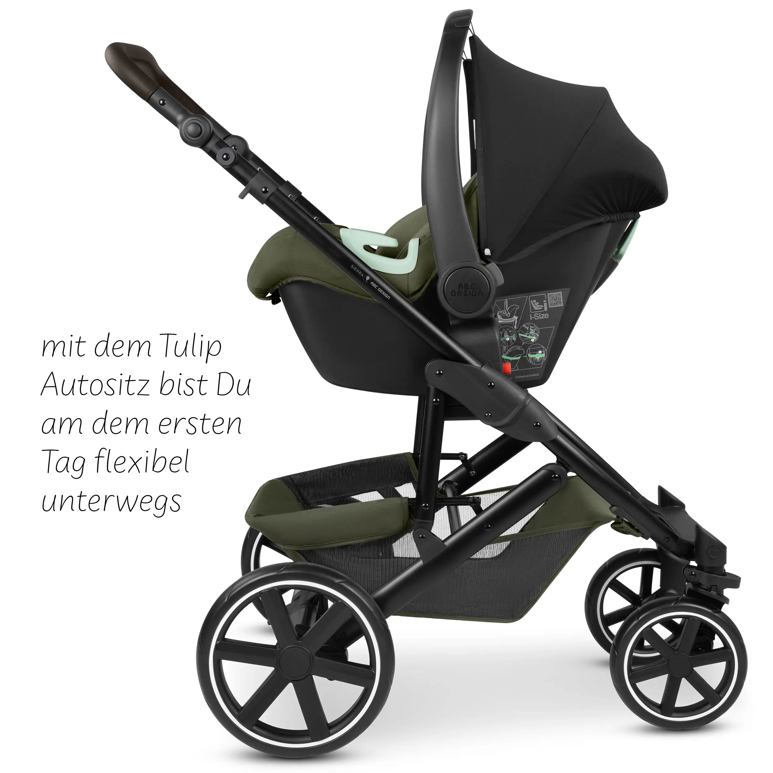 4in1-Kinderwagen-Set Sierra inkl. Isofix Base - Pea