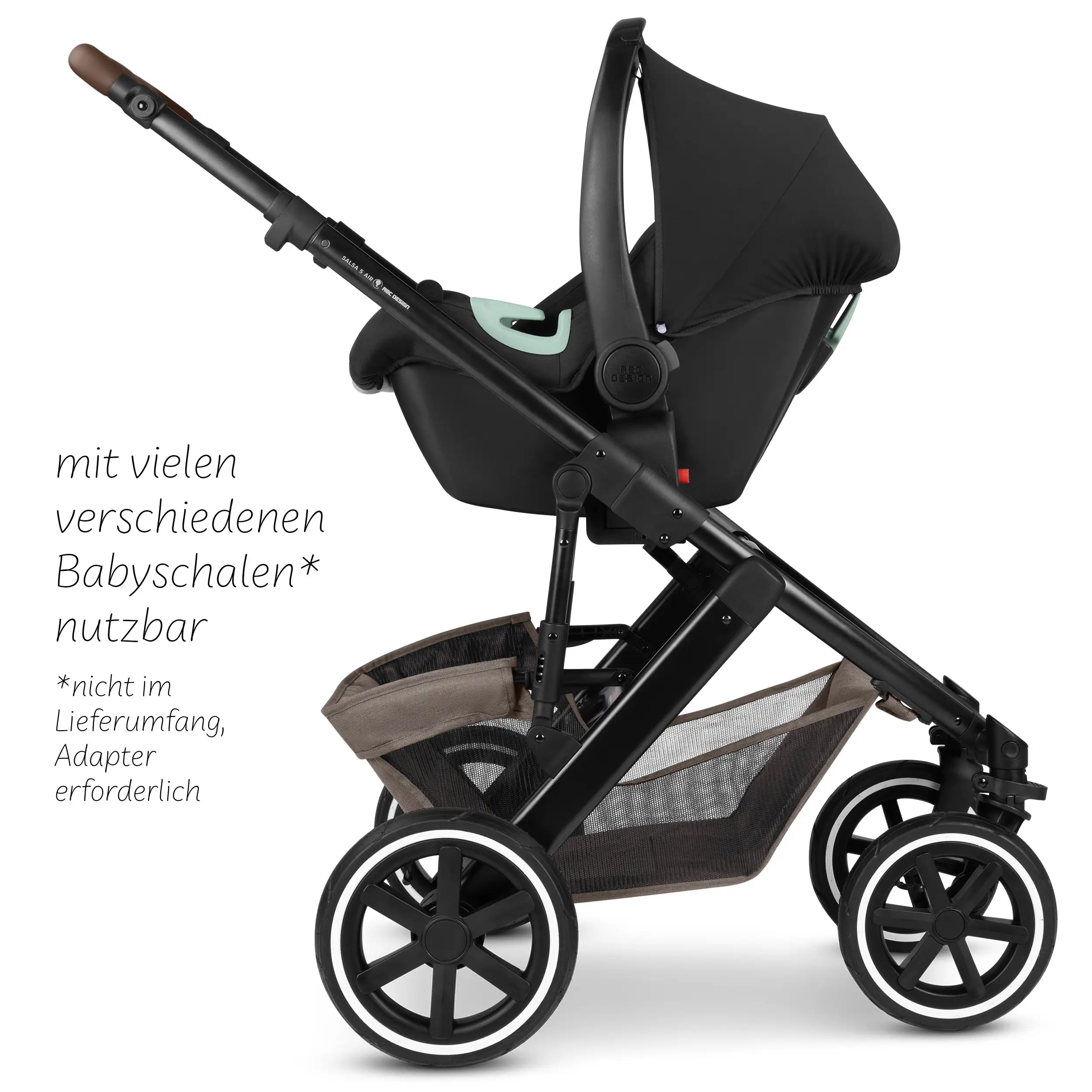 Kombi-Kinderwagen Salsa 5 Air  inkl. Wickeltasche Urban, Moskitonetz, Regenschutz - Nature