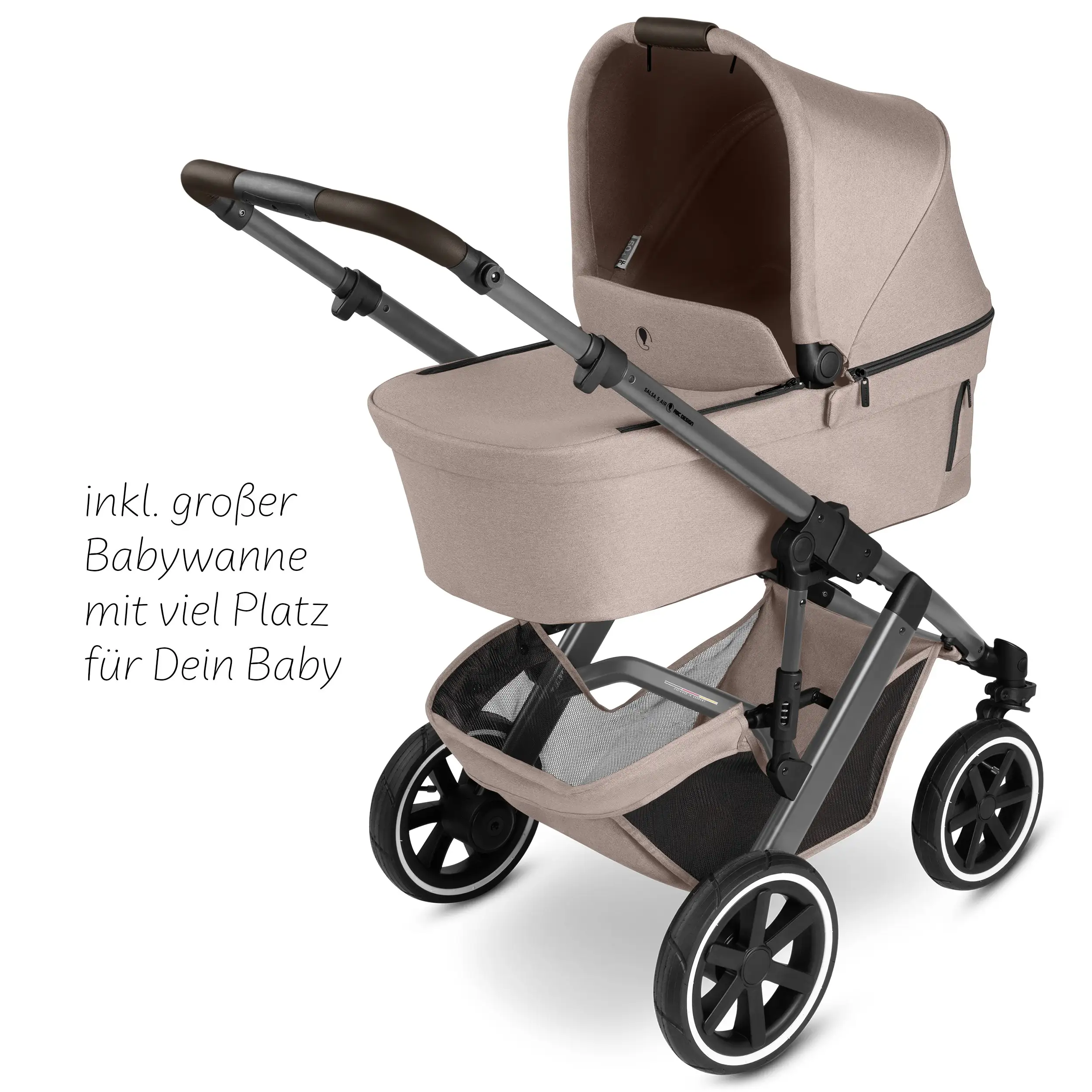 3in1-Kinderwagen-Set Salsa 5 Air inkl. Babyschale Calla mit Liegefunktion - Camel